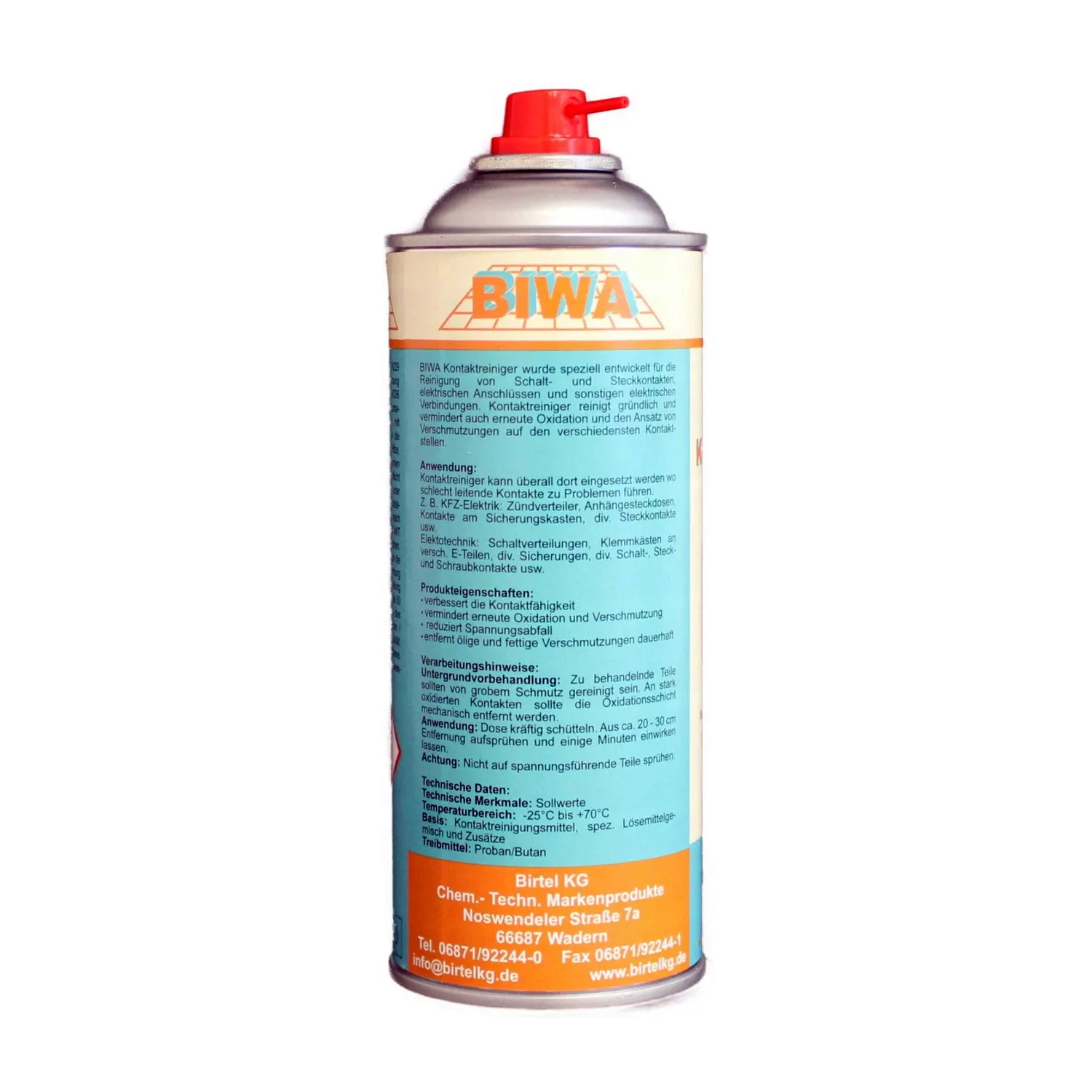 Kontaktreiniger Spray 400 ml – feuchtigkeitsverdrängend für Elektronik – Seitenansicht