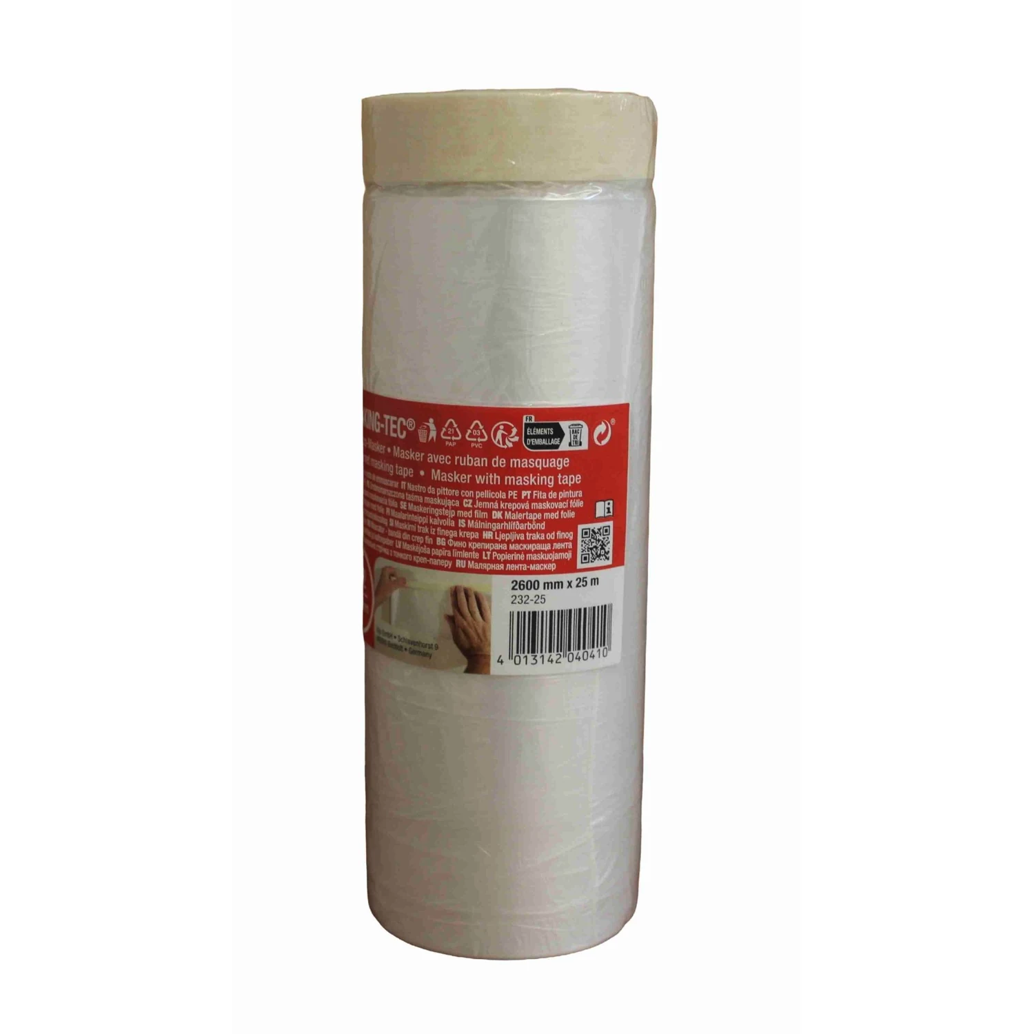 KIP 232 Feinkrepp-Masker Abdeckfolie, 2600 mm × 25 m – Rolle stehend mit Etikett