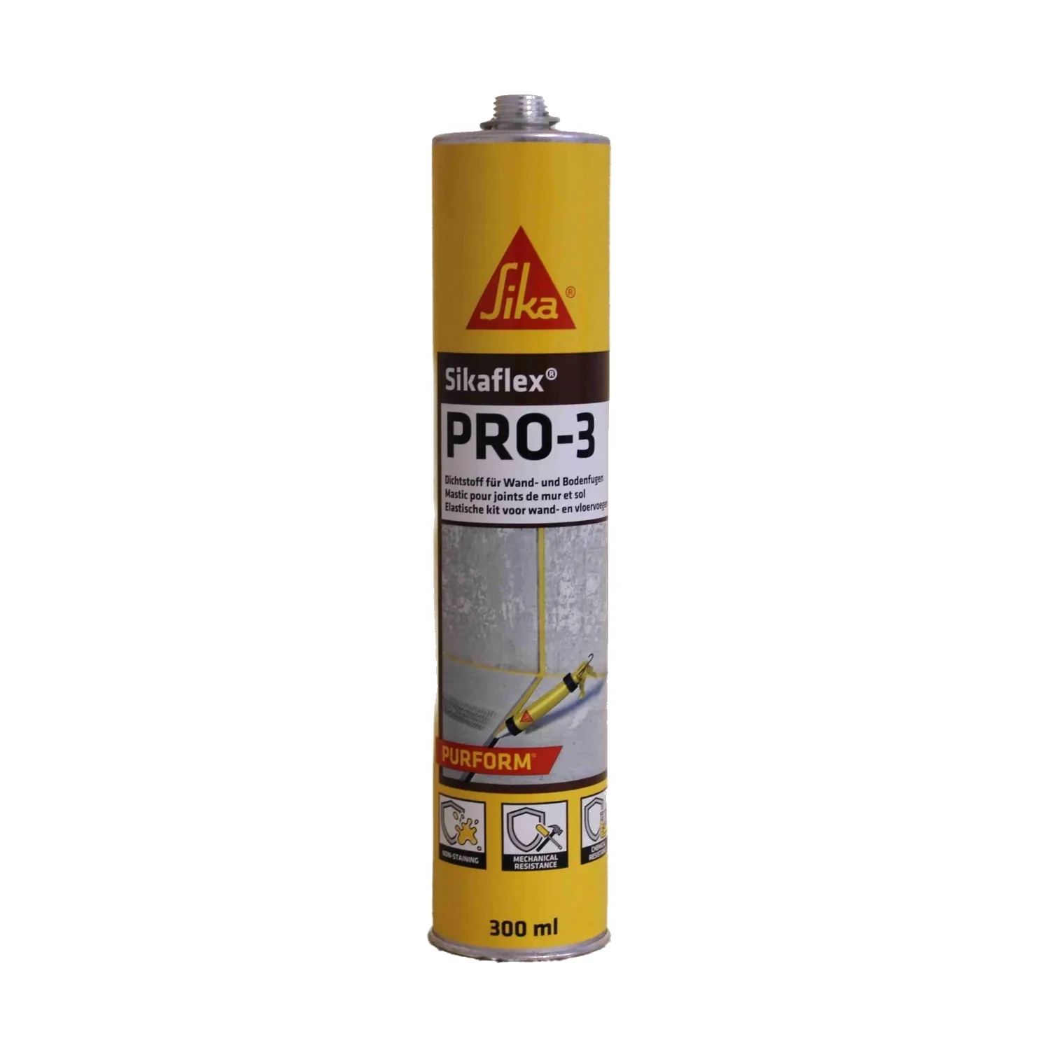 Sikaflex PRO-3 Purform PU-Dichtstoff 300-ml-Kartusche betongrau, Vorderseite, Freisteller