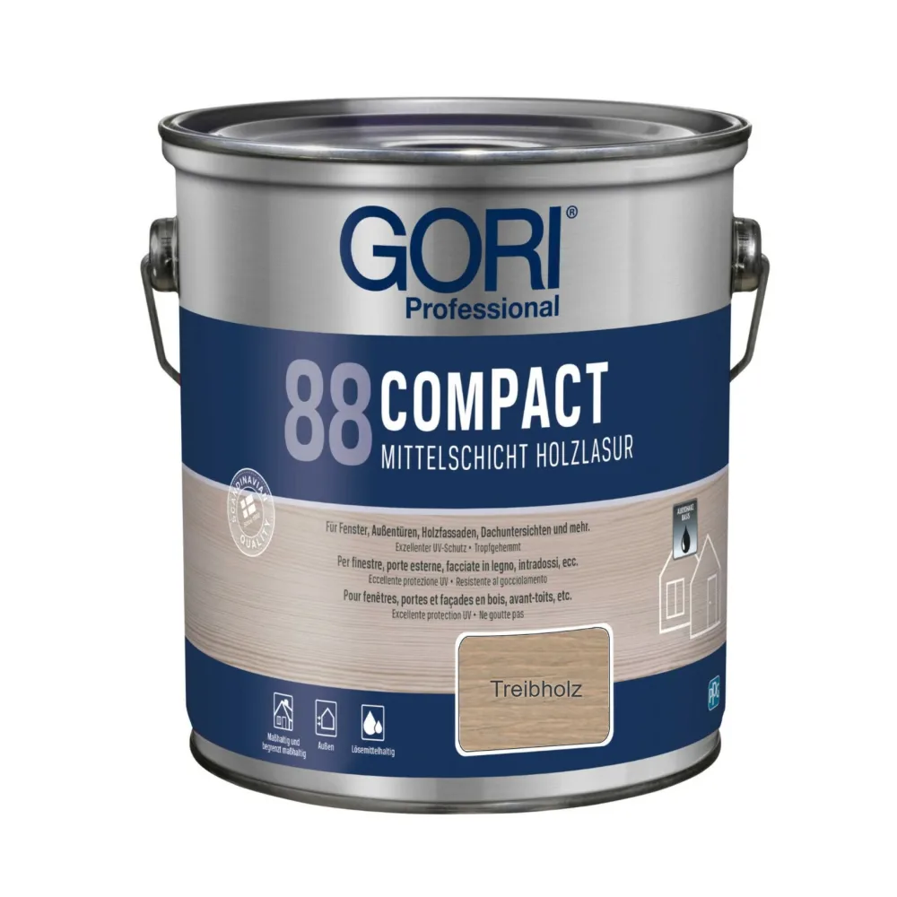 Gori 88 Compact medium-build wood stain in 5 l bucket, shade driftwood 2076 in the label field