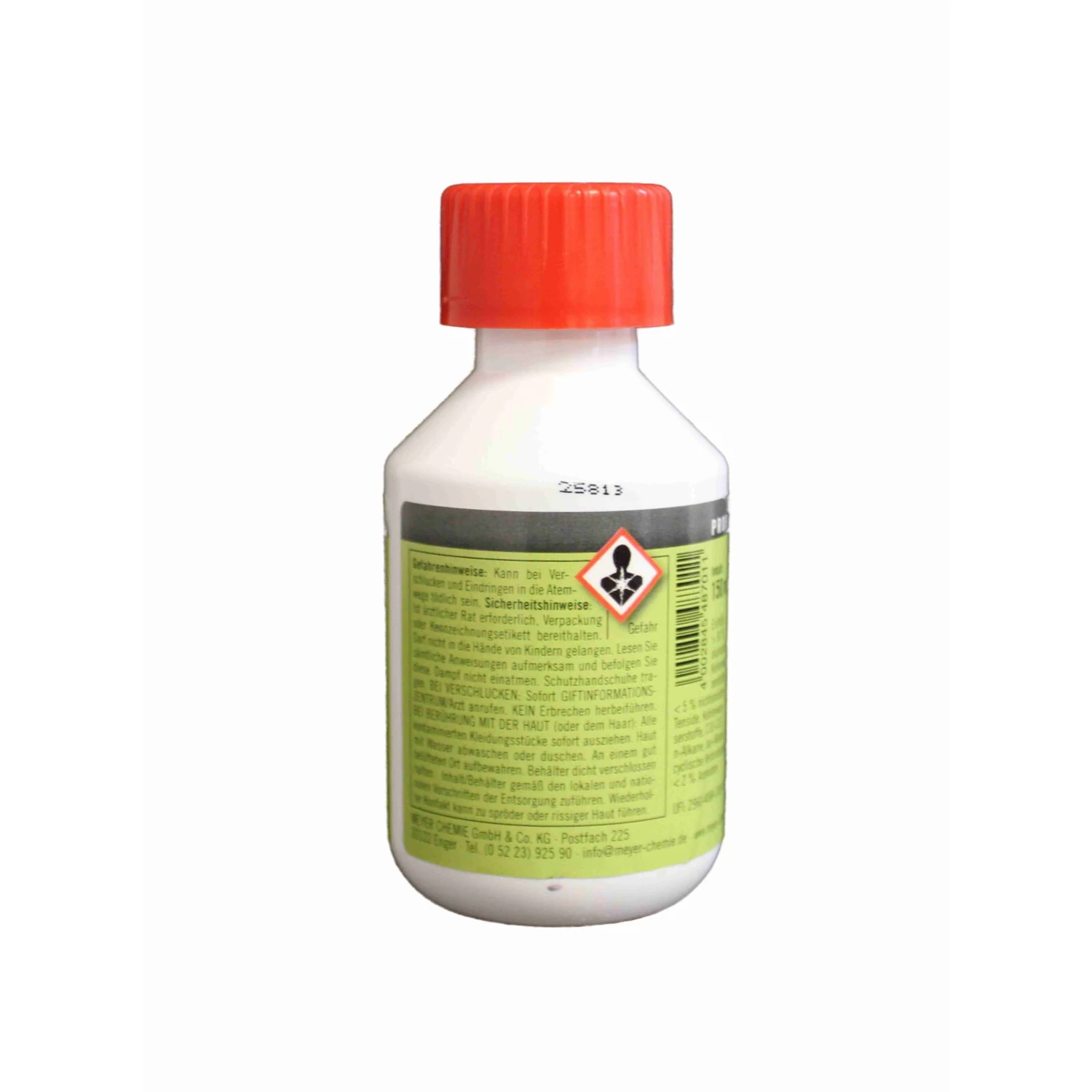 Meyer Chemie Aufkleberentferner pastös, Flasche 150 ml – Flasche mit Gefahrenhinweis