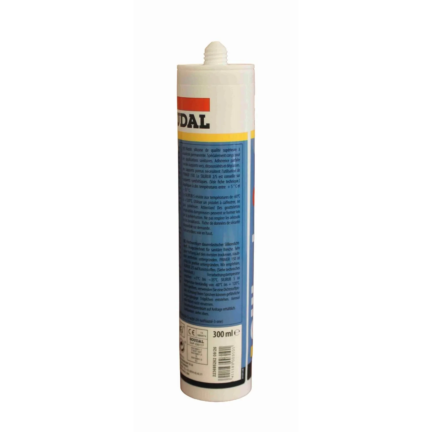 Soudal Sanitärsilikon schimmelabweisend 300 ml – Seitenansicht