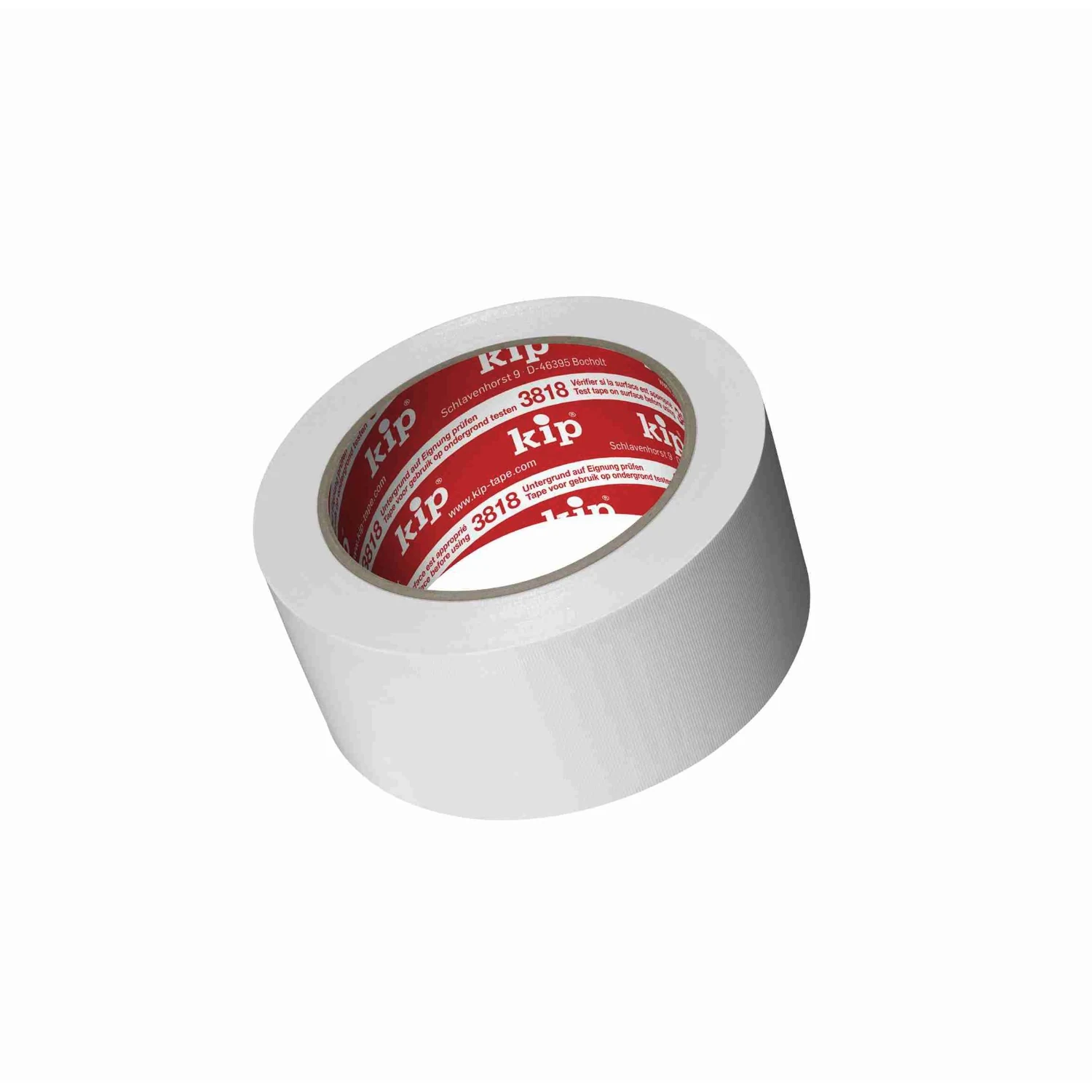 KIP 3818 PVC-Schutzband, 50 mm × 33 m – weiße Rolle schräg