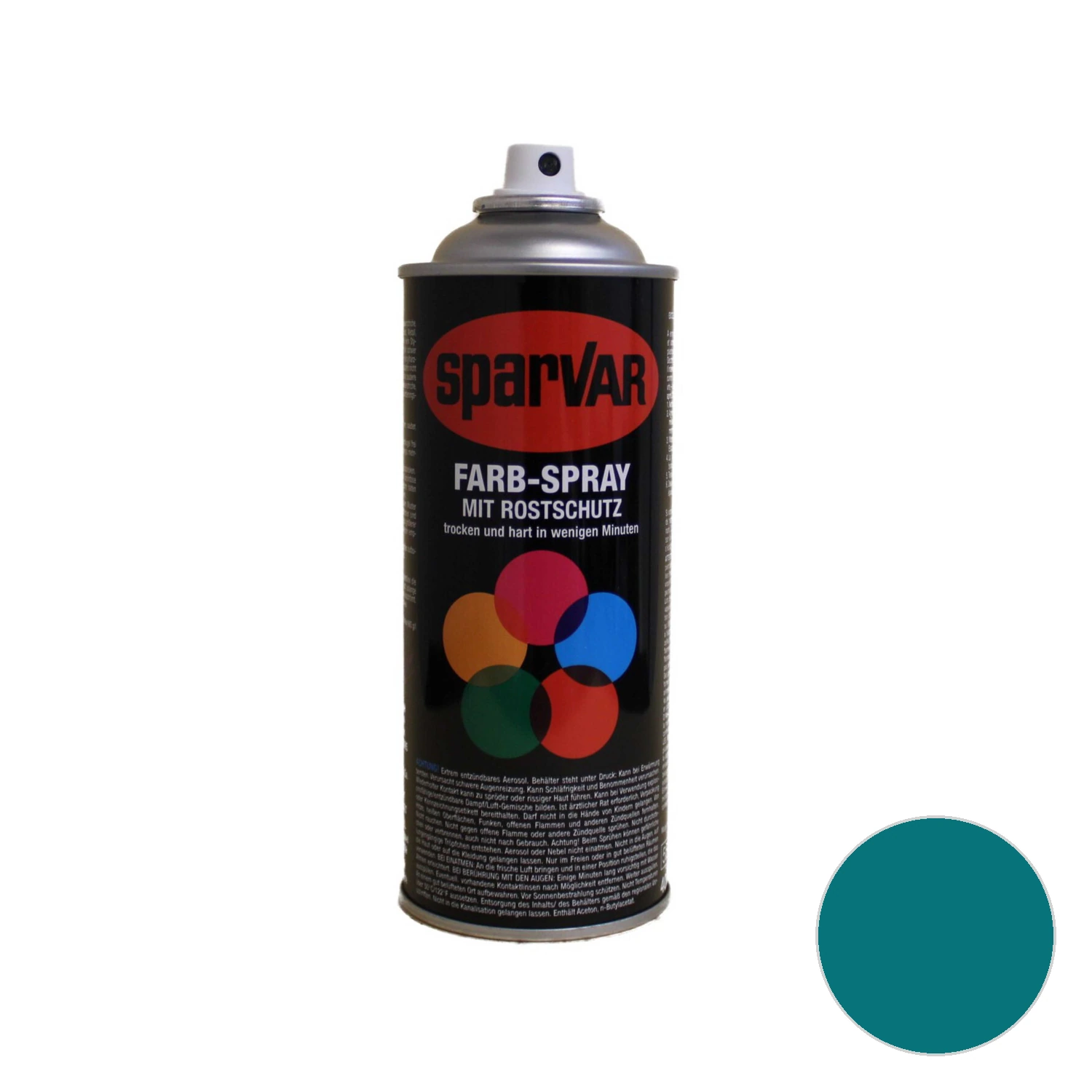Sparvar verfspray acryllak hoogglanzend RAL 5021 Waterblauw 400 ml spuitbus met kleurpunt