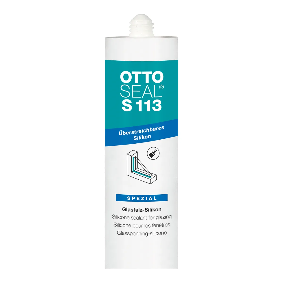Ottoseal S113 überstreichbares Silikon in Reinweiß, 310-ml-Kartusche, Freisteller