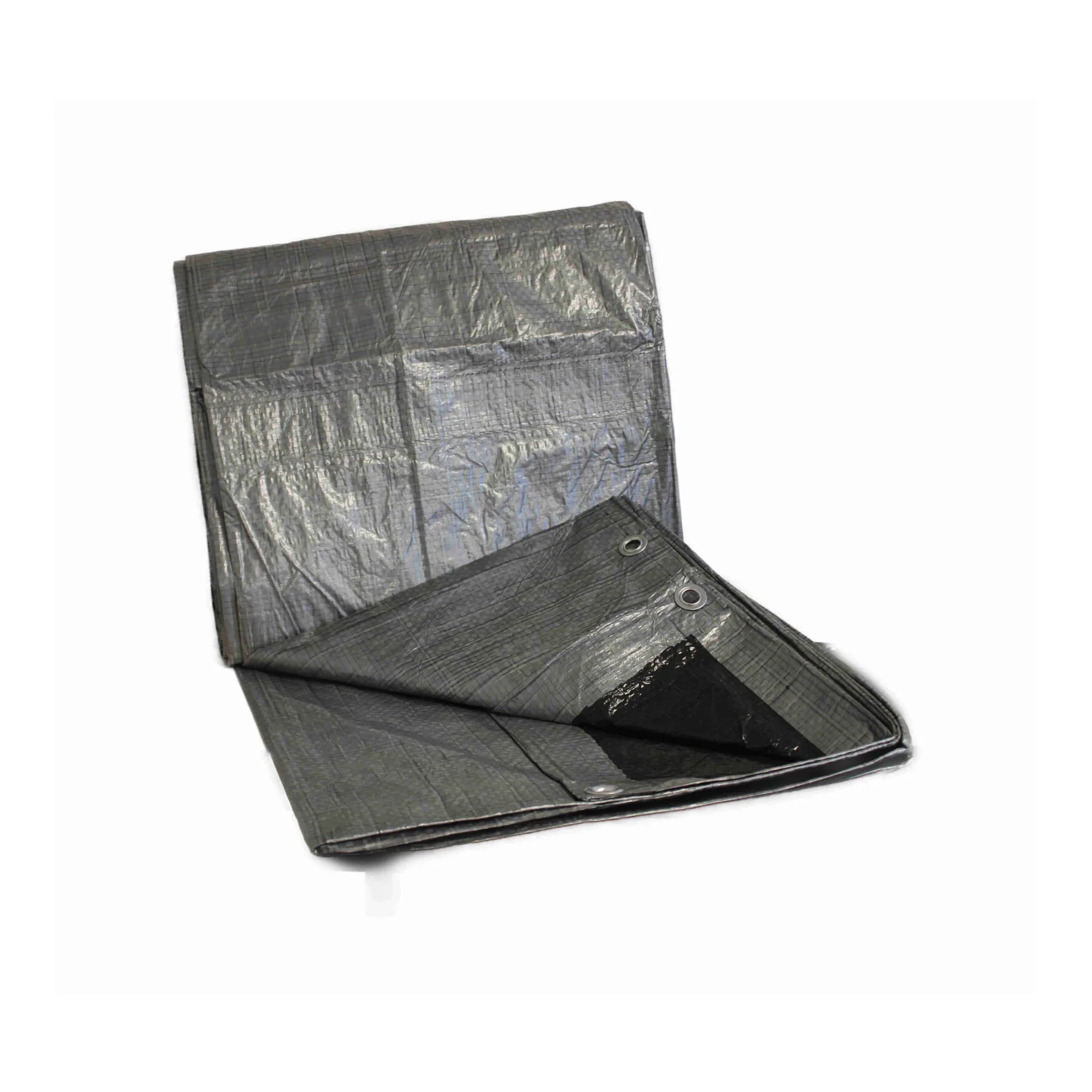 Telo di copertura 70 g/m² argento/nero semiaperto, lato superiore argento e lato inferiore nero