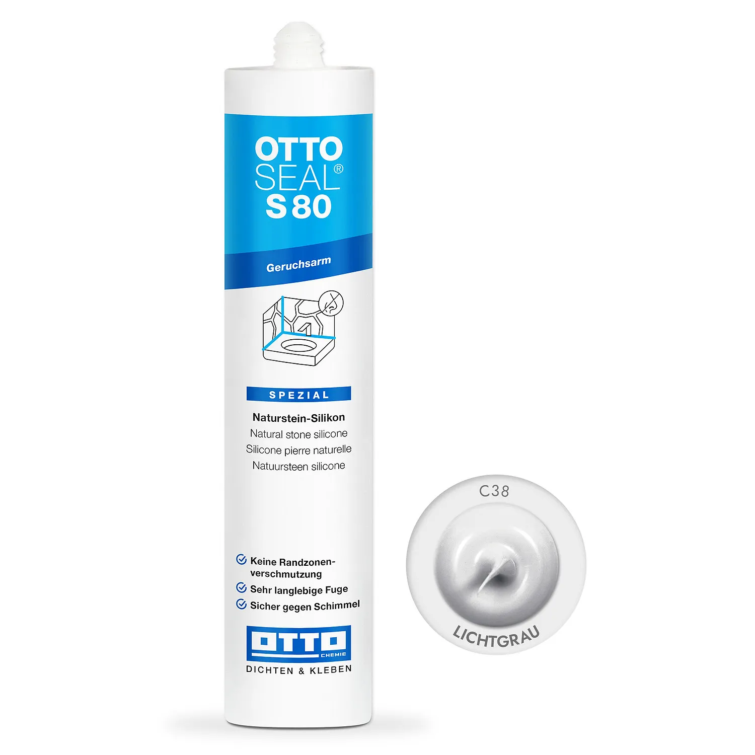 Ottoseal S80 Natursteinsilikon lichtgrau 310ml