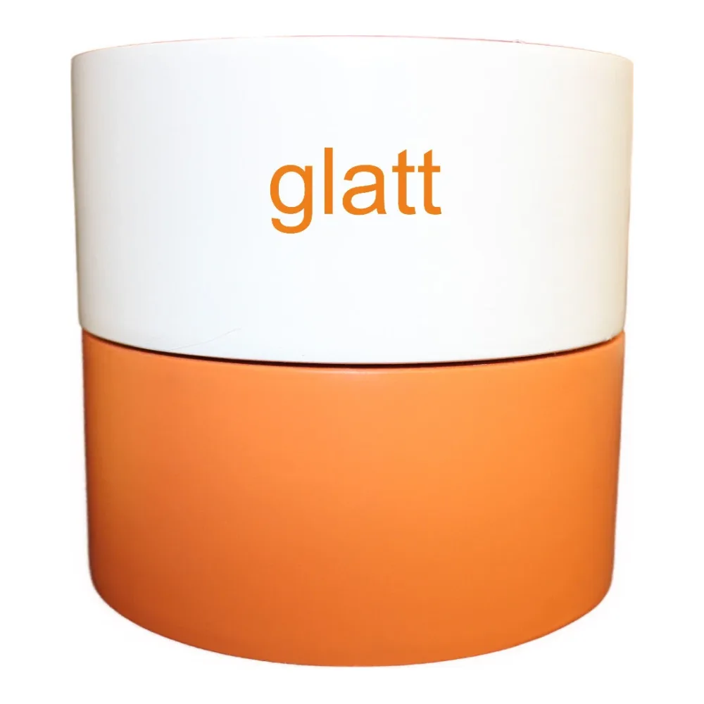 Detailansicht PVC-Schutzband glatt mit glatter Oberfläche, Rollen in weiß und orange übereinander