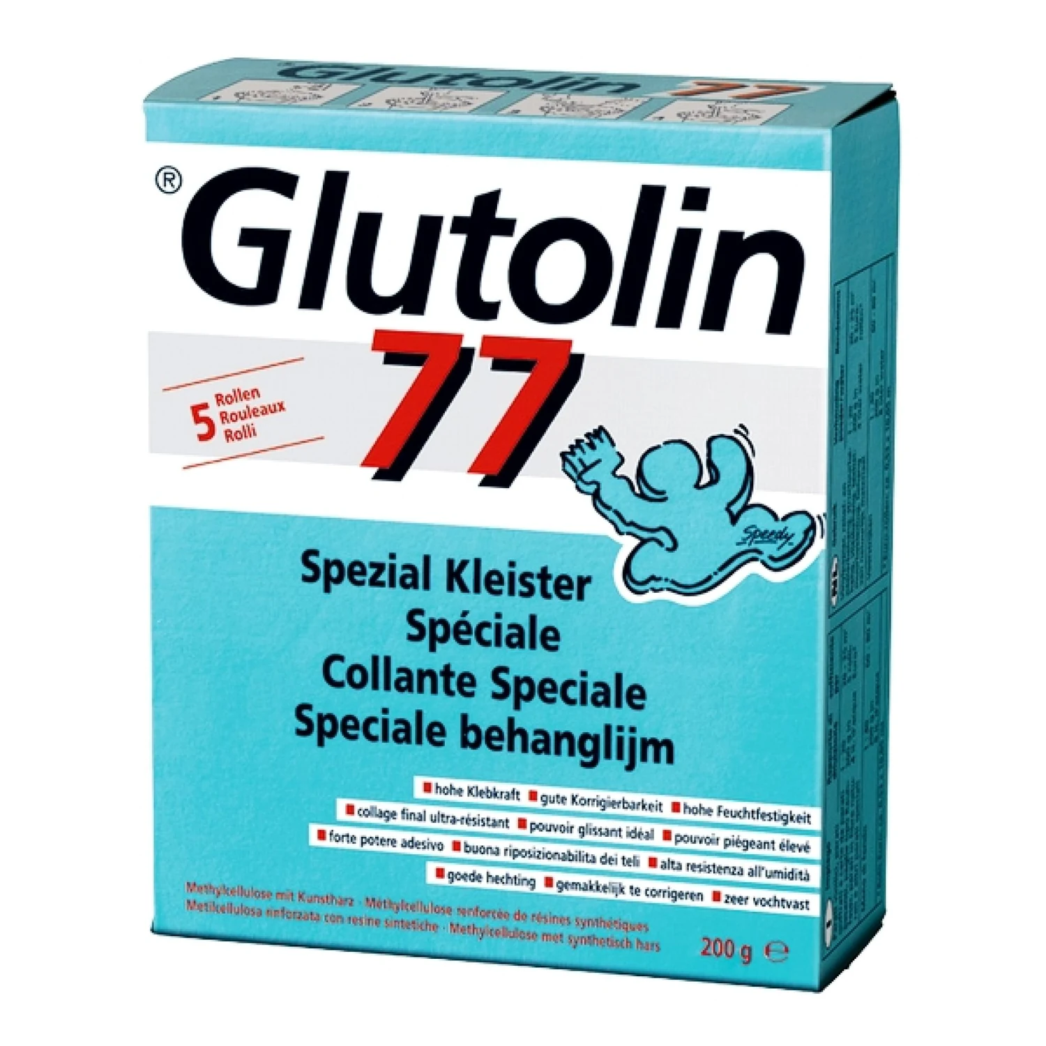 Glutolin 77 Spezialkleister für Vlies- und Raufasertapete 200 g Paket
