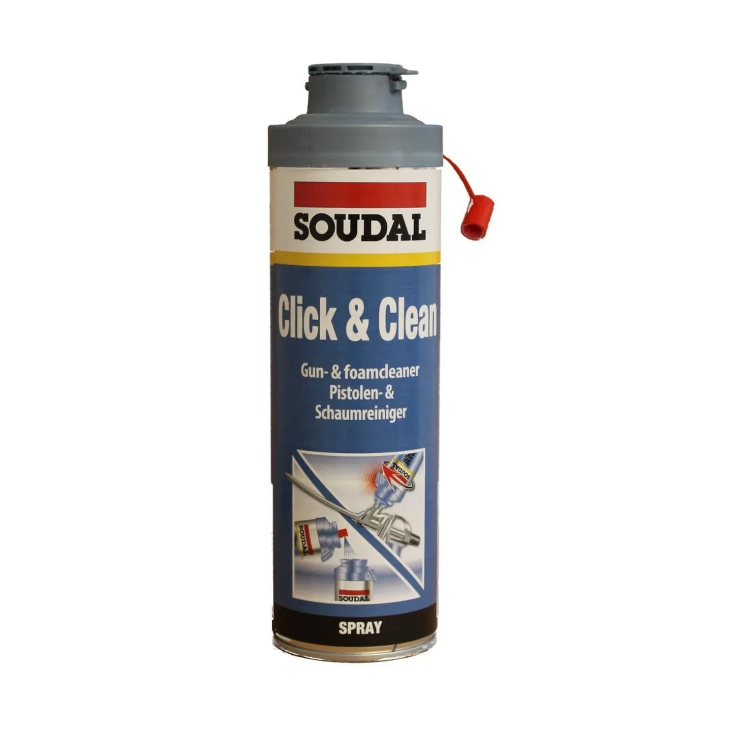 Soudal Click&Clean Pistolen- und Schaumreiniger 500 ml, Dose Vorderseite