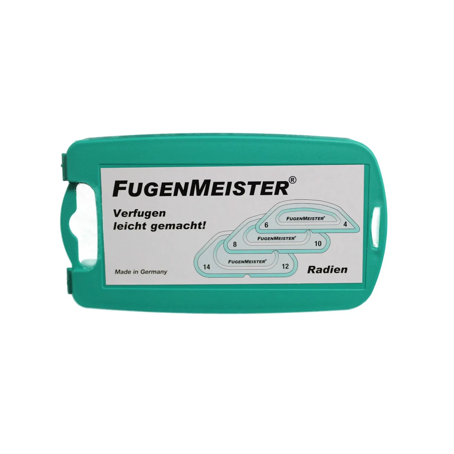 Fugenmeister Fugenspachtel Radien-Set 4-14 mm Kunststoff 3-tlg, geschlossene Box, Vorderseite