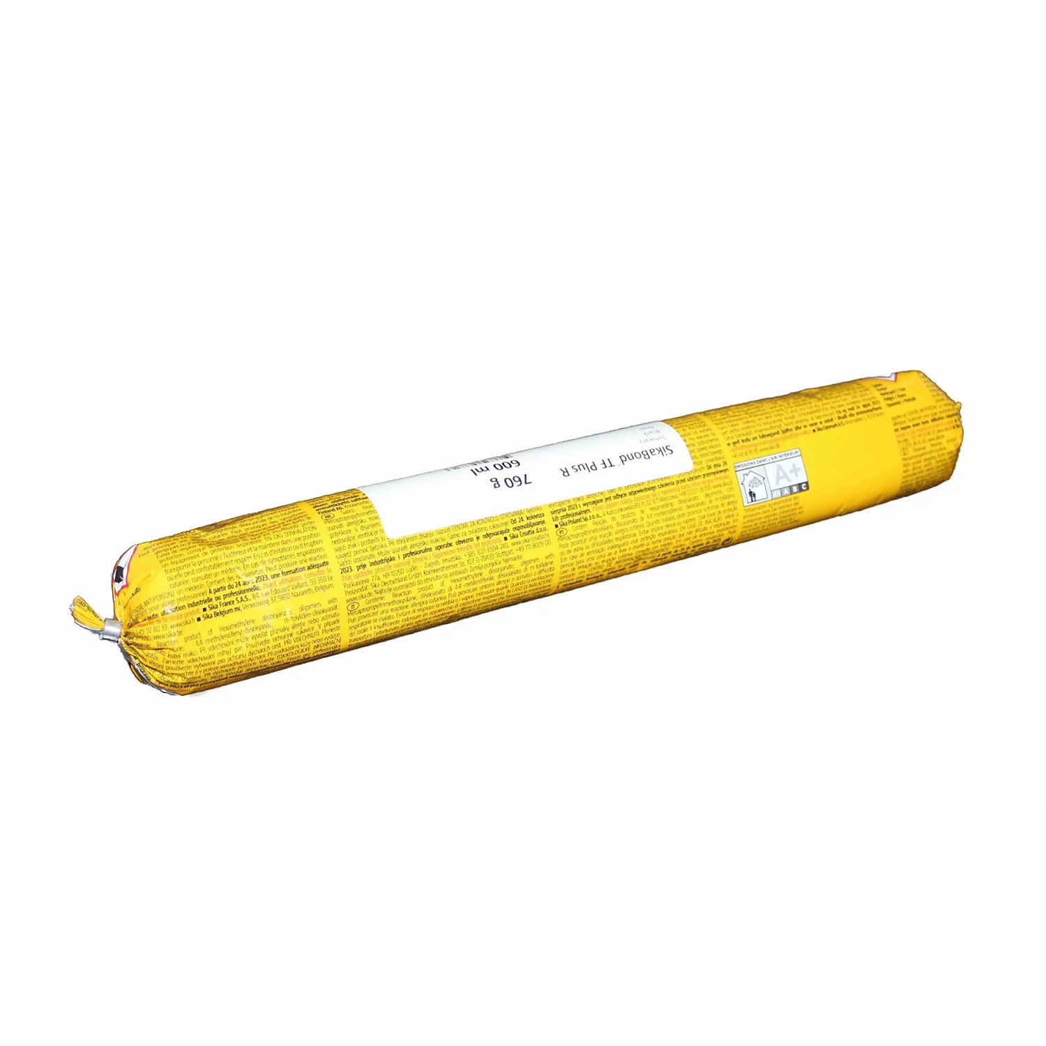 Sika SikaBond TF Plus R PU-Folienkleber 600 ml Schlauchbeutel Rückseite mit Hinweisen
