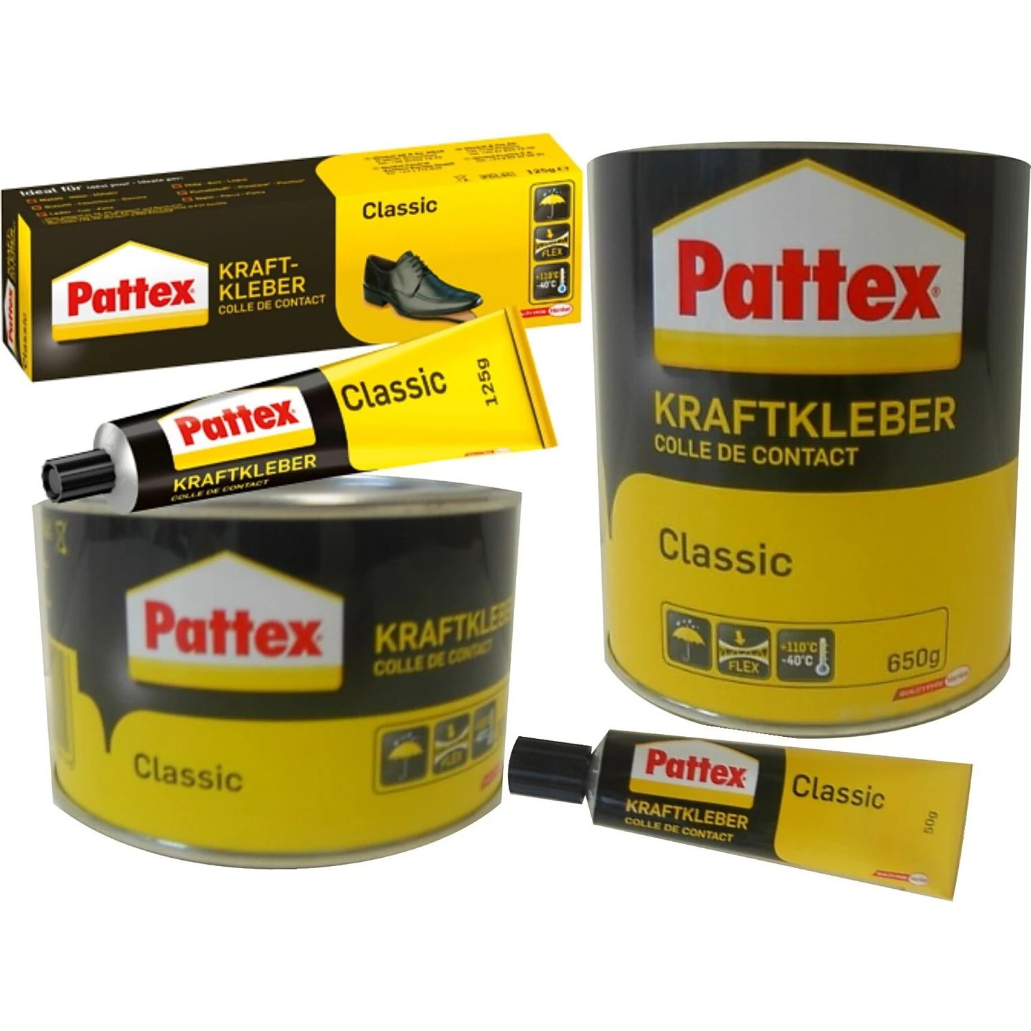 Pattex Kraftkleber Classic Kontaktkleber Gebindeübersicht
