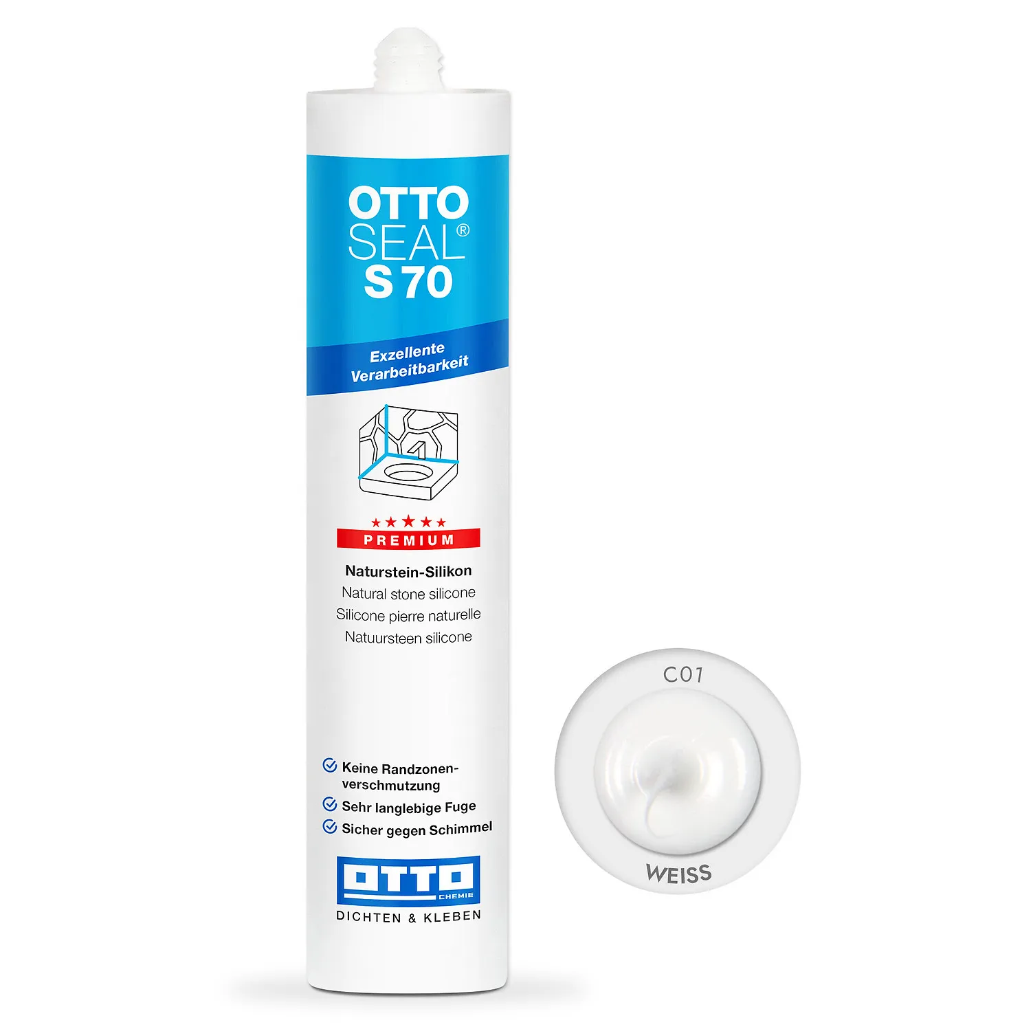 Ottoseal S70 Naturstein Silikon weiß 310ml
