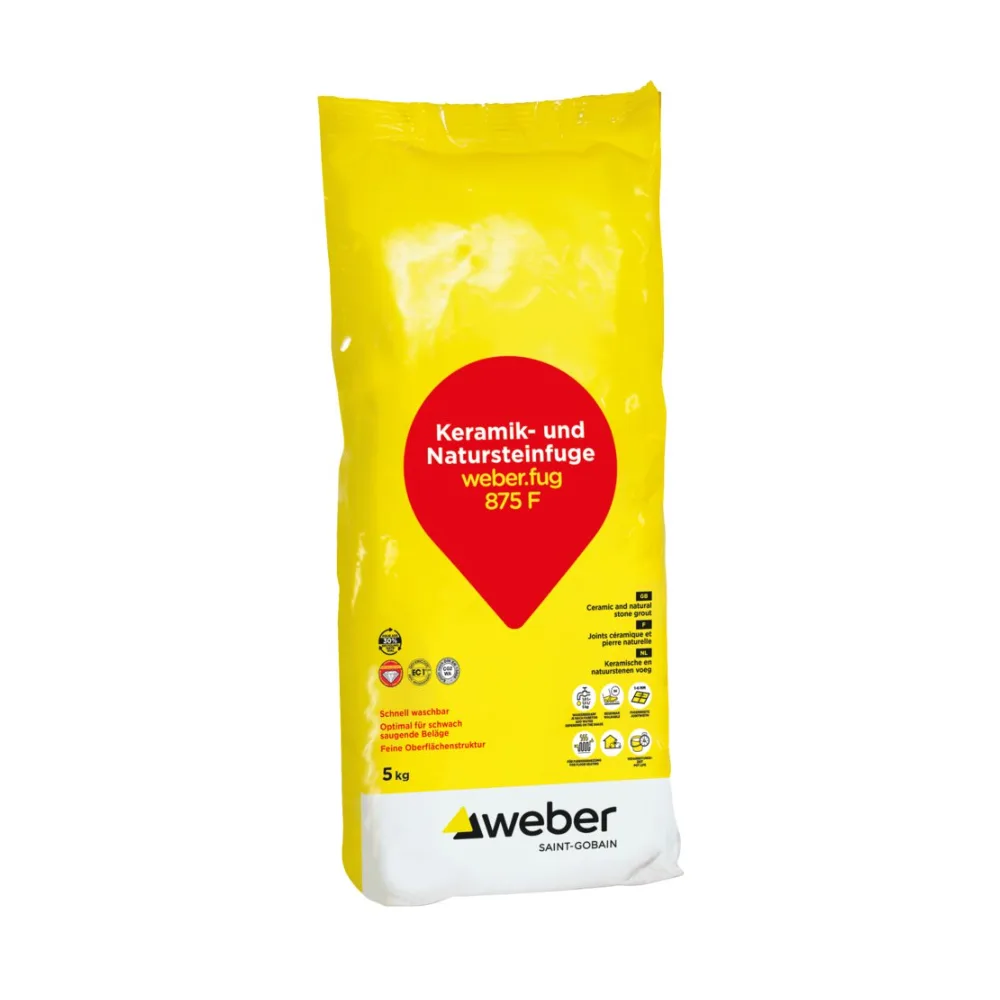 Saint-Gobain weber.fug 875 F Flexfugenmörtel im 5-kg-Sack, Freisteller