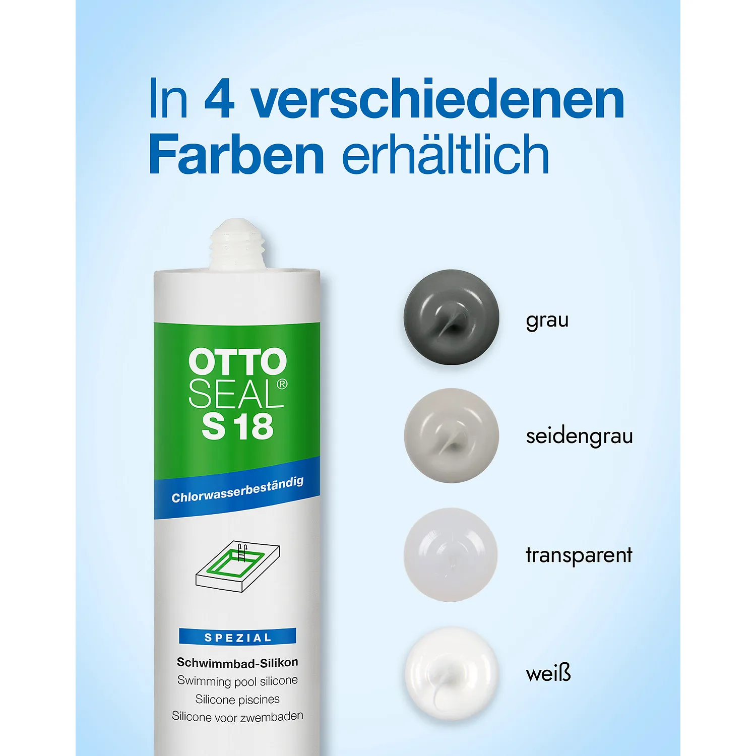 Ottoseal S18 Schwimmbadsilikon weiß 310ml