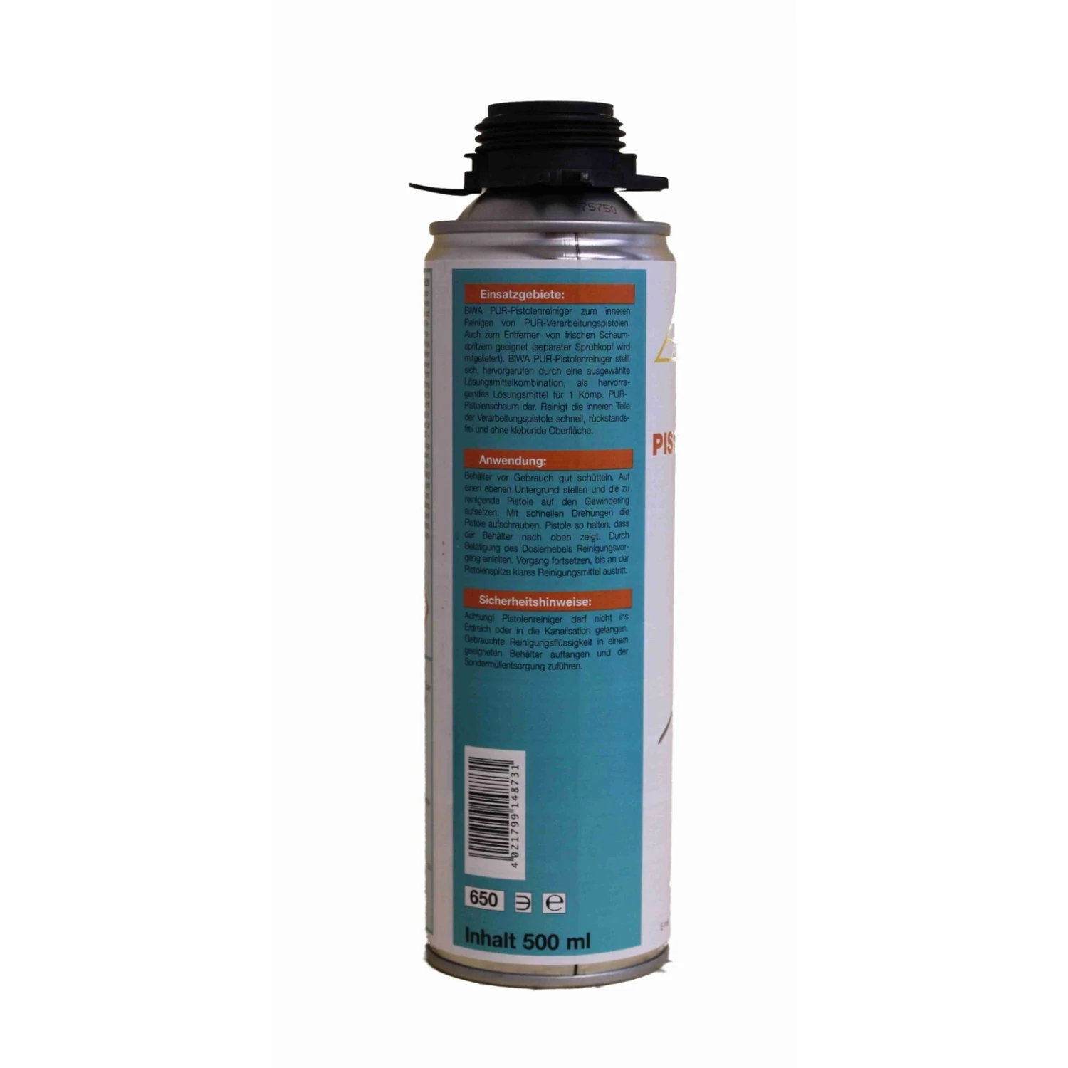 BIWA PUR-Pistolenreiniger 500 ml, Dose Rückseite