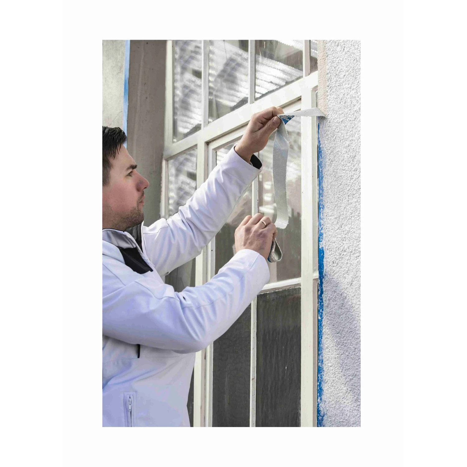 KIP 3829 Gewebeband Panzerband, 30 mm × 25 m – Anwendung: Gewebeband nach dem Verputzen abziehen