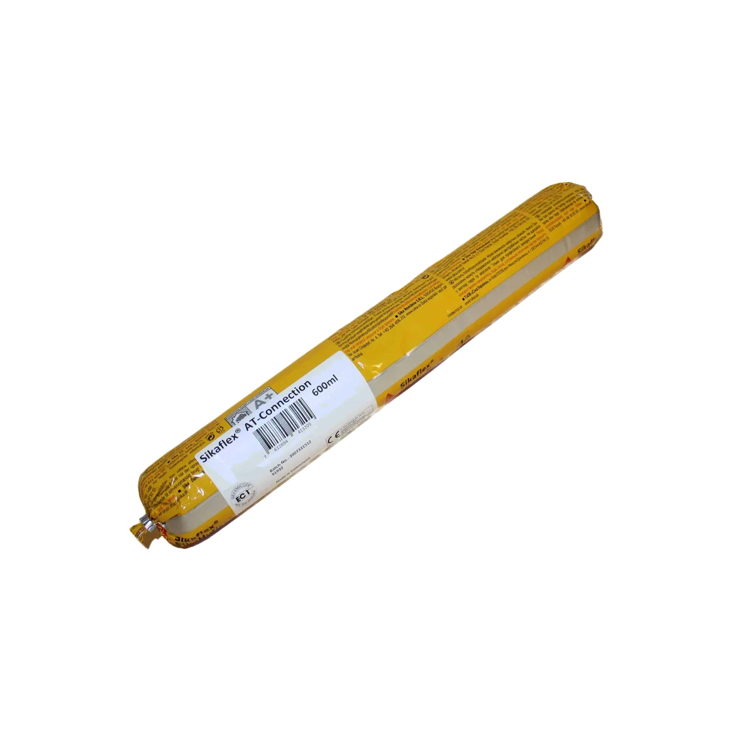 Sika Sikaflex AT Connection cevasta vrečka 600 ml z etiketo, izdelek na beli podlagi