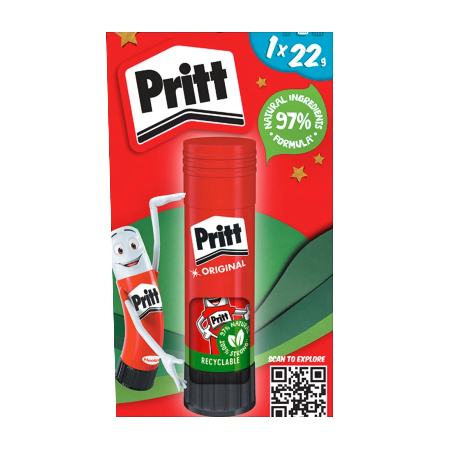 Pritt Klebestift Original lösemittelfrei, 22 g – Verpackung Vorderseite