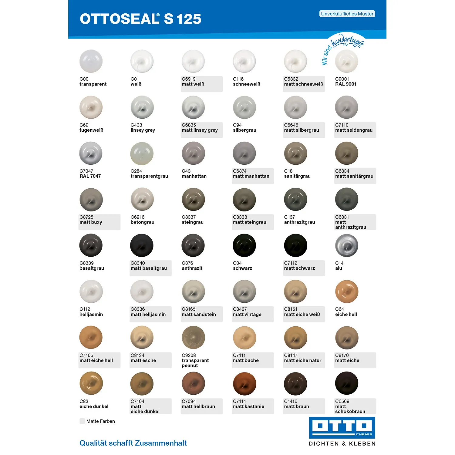 Ottoseal S125 Boden und Sanitär Silikon matt schneeweiß 580ml