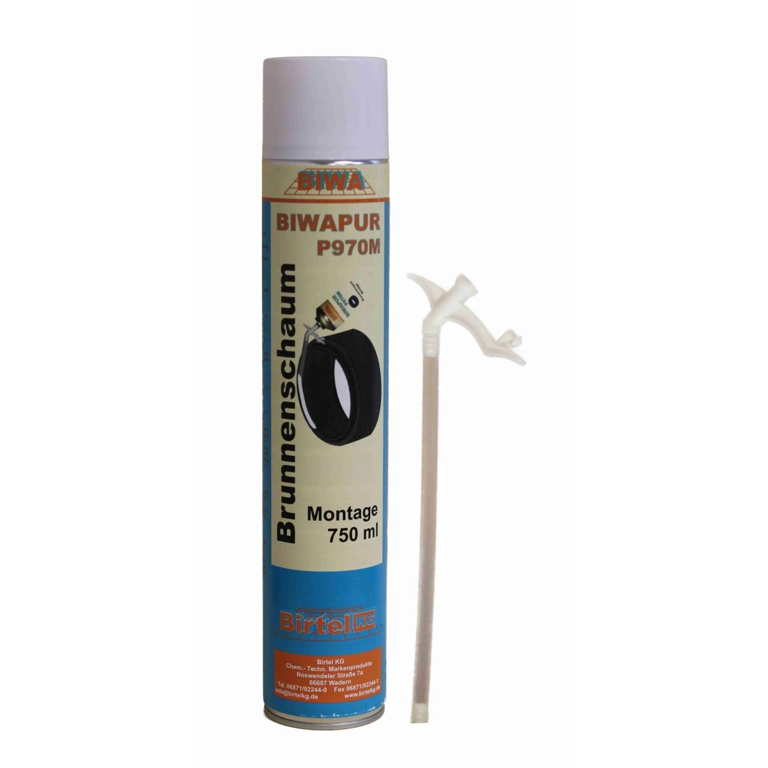 BIWA P970M Brunnenschaum B3, Gebinde 12 × 750 ml – Dose mit Aussprührohr