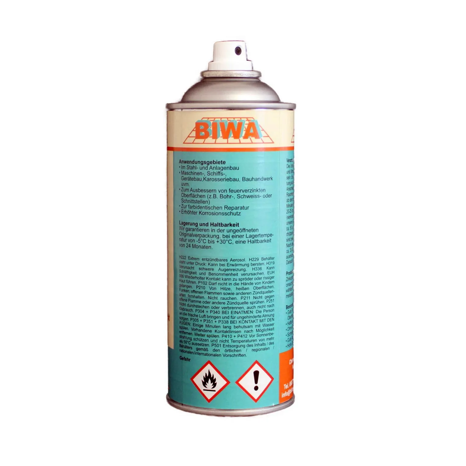 Zinkspray BW11 – Korrosionsschutz-Grundierung zinkgrau 400 ml – Rückseite mit Produktangaben