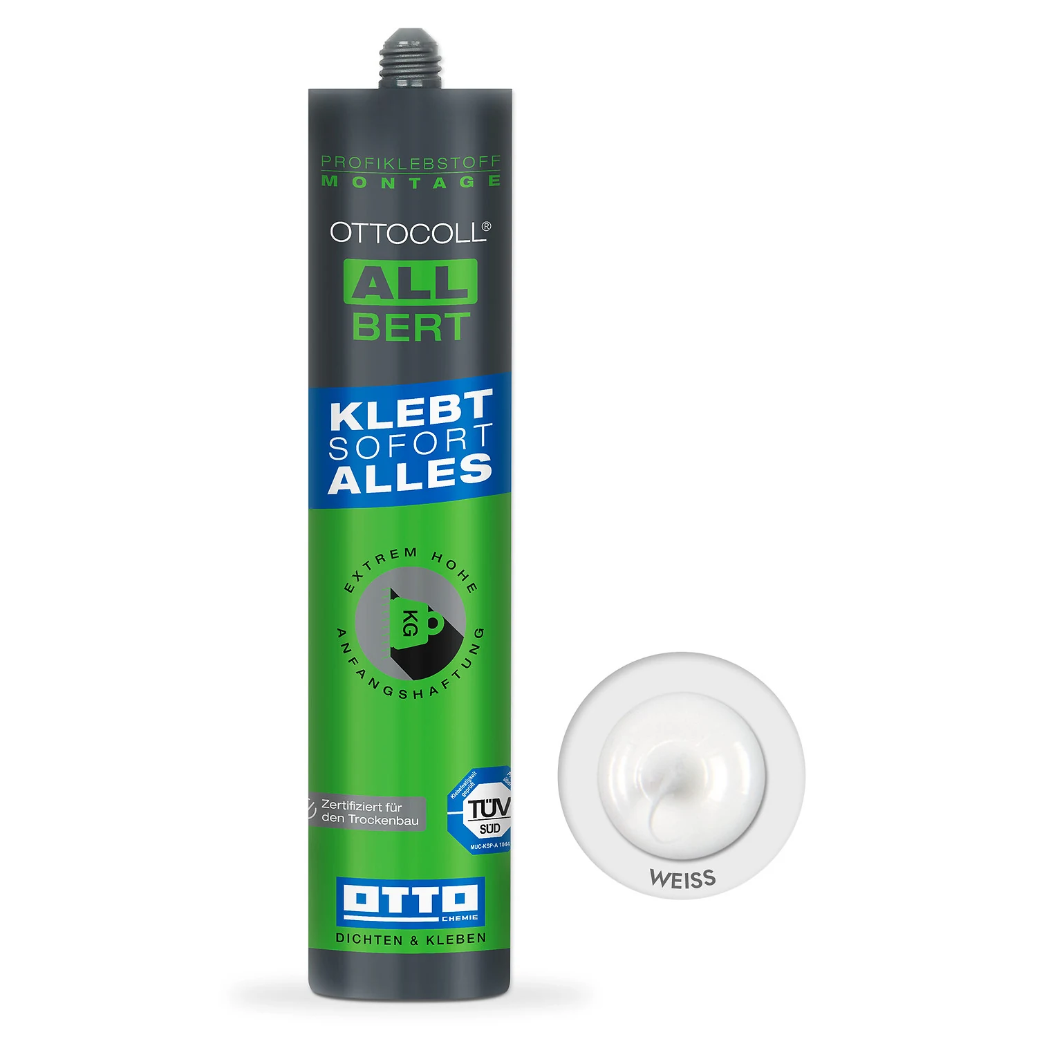 Ottocoll ALLBERT Montagekleber weiß, Kartusche 290 ml