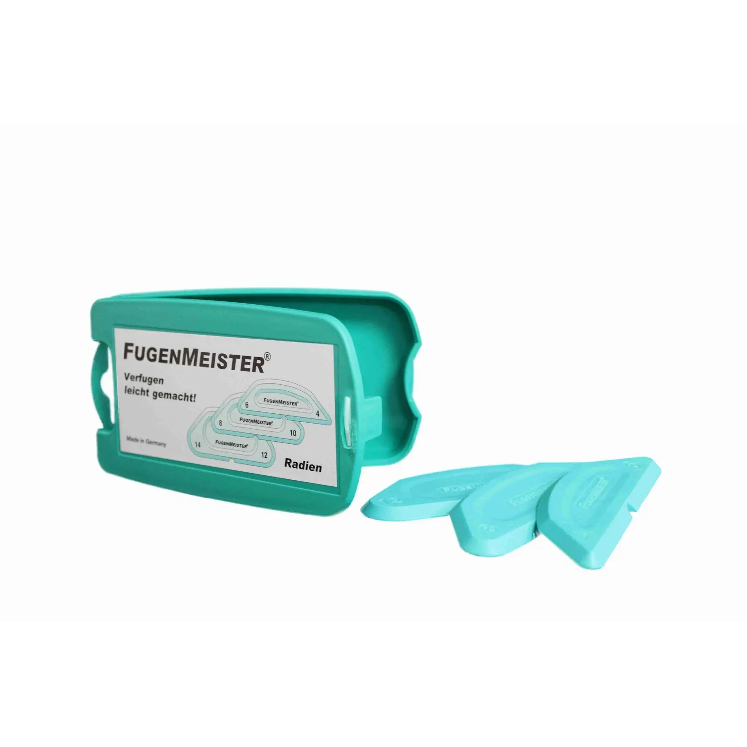 Fugenmeister Fugenspachtel Radien-Set 4-14 mm Kunststoff 3-tlg, Box mit drei Fugenspachteln