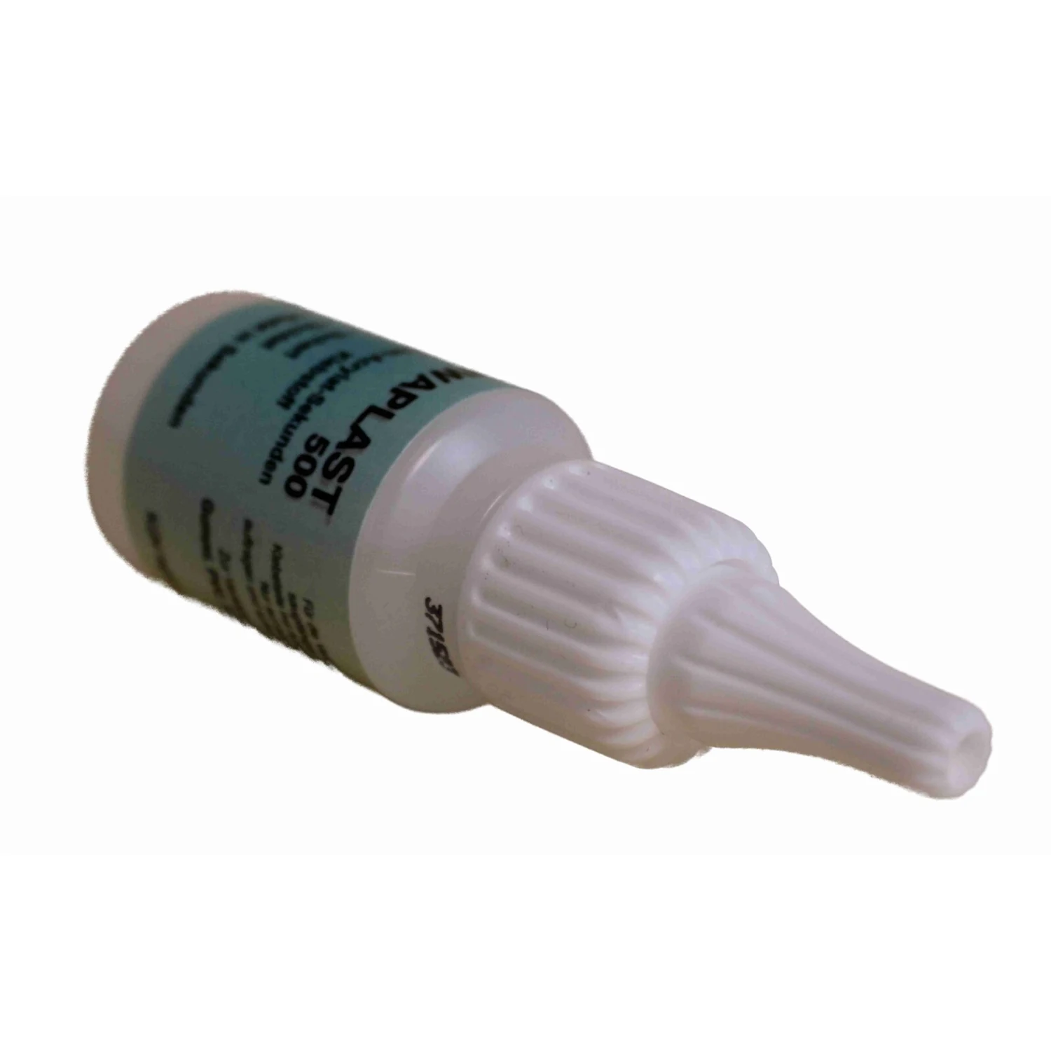 BIWA Sekundenkleber Cyanacrylat farblos, Flasche 20 g – Flasche liegend mit Dosierspitze