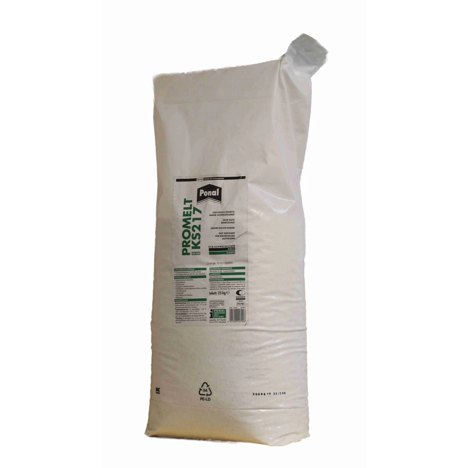 Ponal Promelt KS217 Schmelzklebstoff weiß, Sack 25 kg – Sack stehend