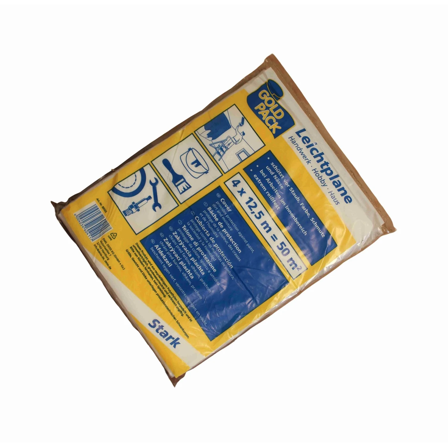 Gold Pack Abdeckplane light 4 x 12,5 m – Verpackung Vorderseite