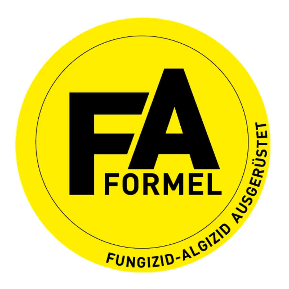 sello de la fórmula FA: pintura de fachada Düfa D150 con protección fungicida y alguicida