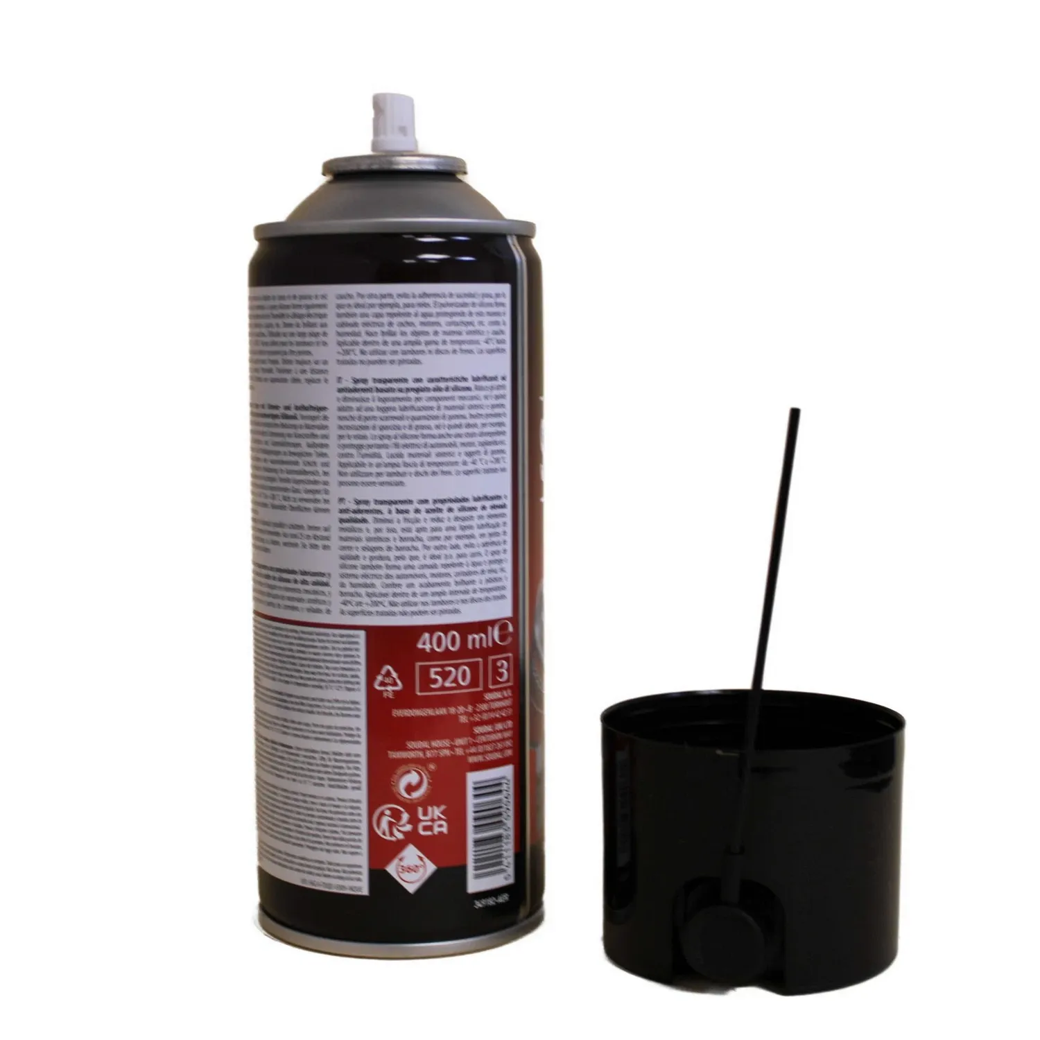 Soudal Silikonspray temperaturbeständig 400 ml Rückseite