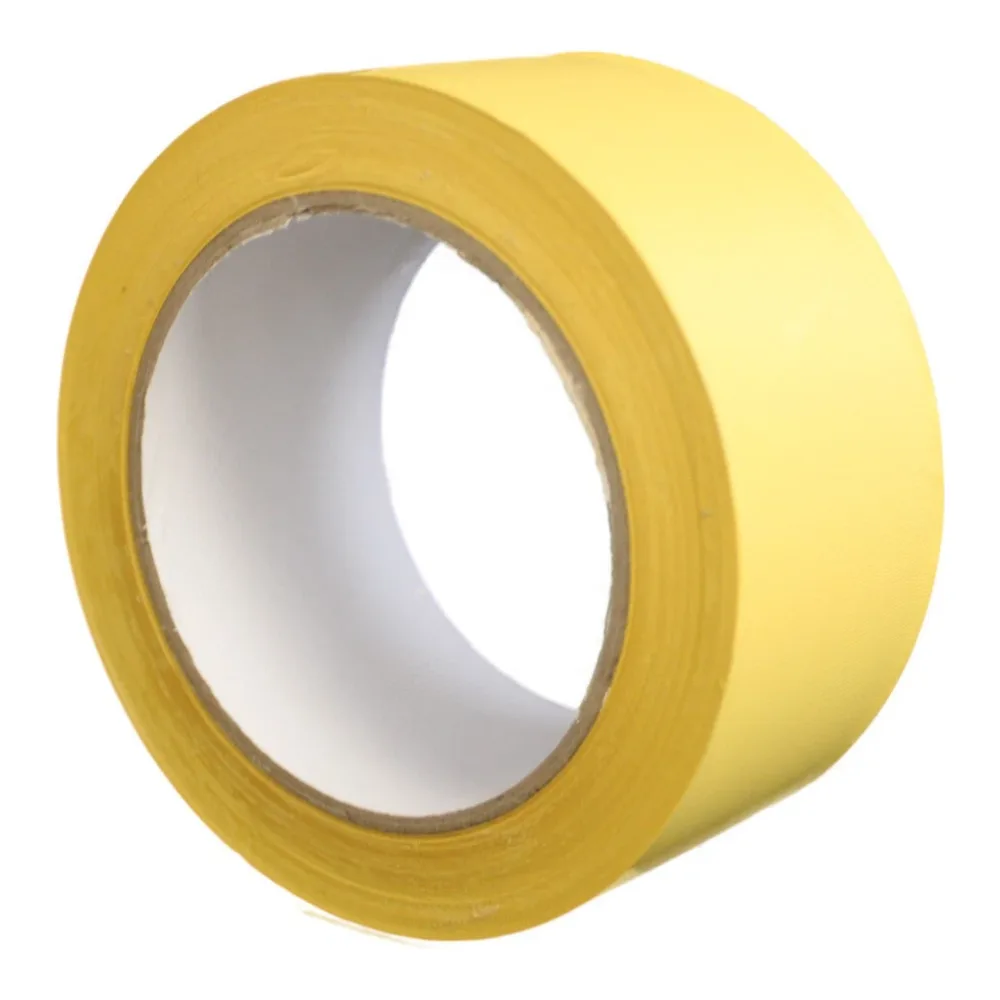 PVC-Schutzband Putzerband gerippt gelb, 50 mm breite Rolle mit 33 m Länge, von Hand einreißbar