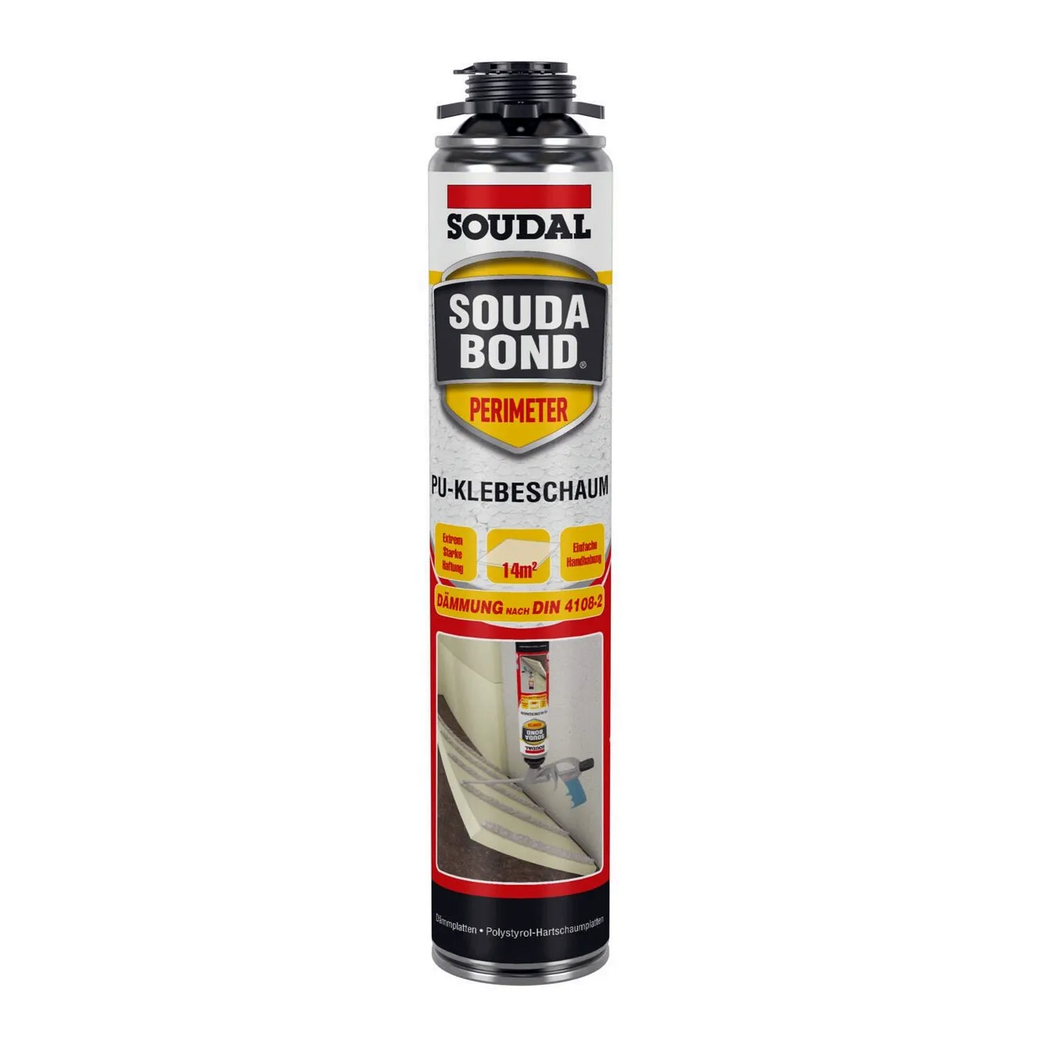 Soudal Perimeterkleber PU-Pistolenschaum Dämmstoffkleber 750 ml