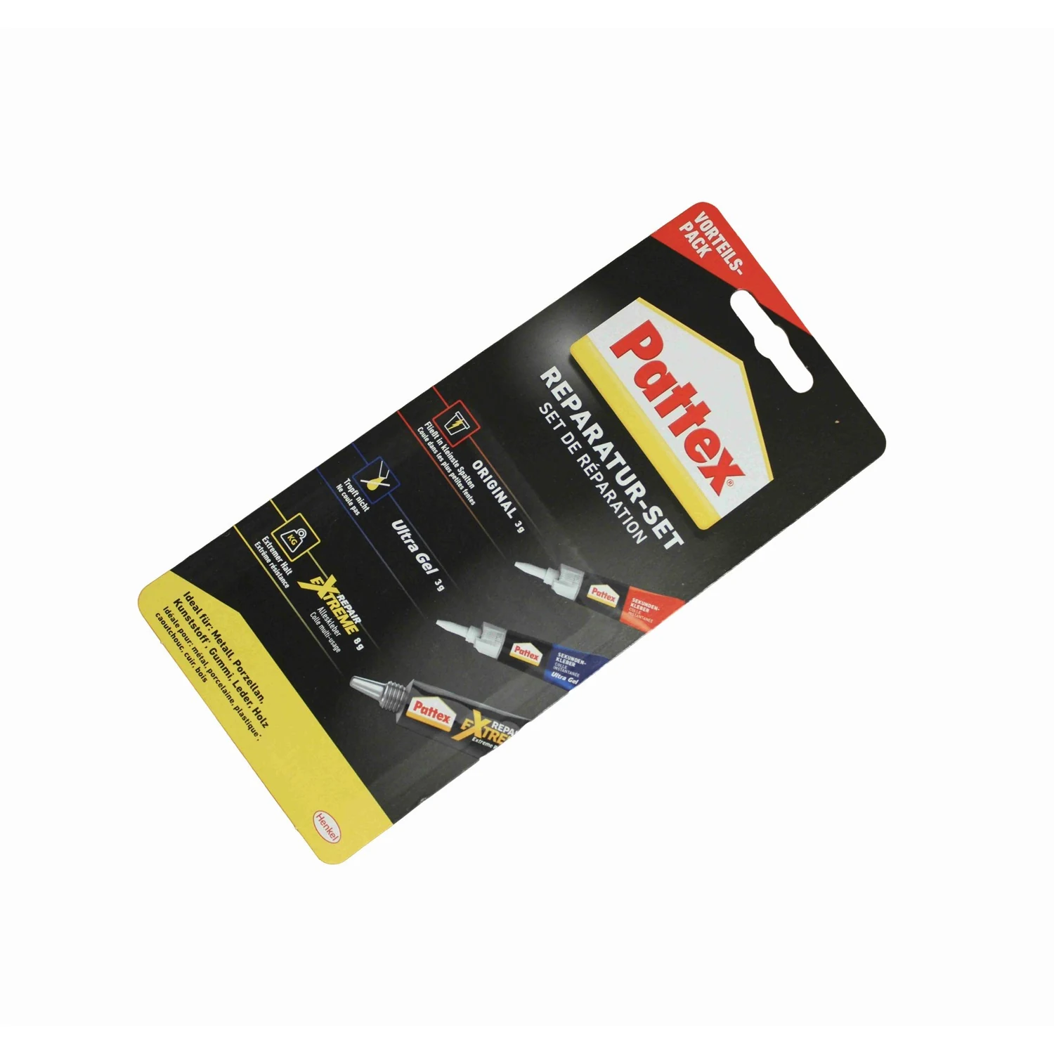 Pattex Sekundenkleber Set flüssig und Gel, 3 Tuben
