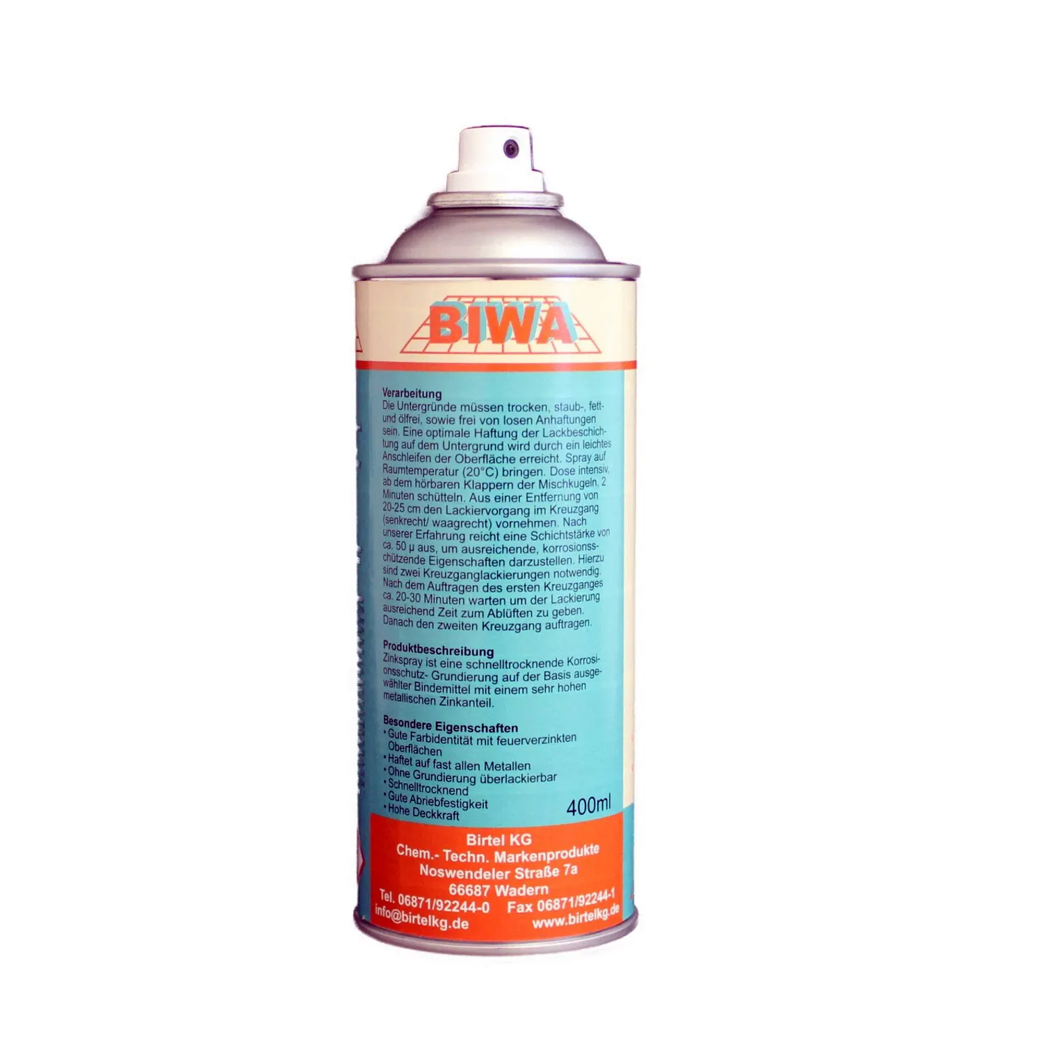 Zinkspray BW11 – Korrosionsschutz-Grundierung zinkgrau 400 ml – Seitenansicht