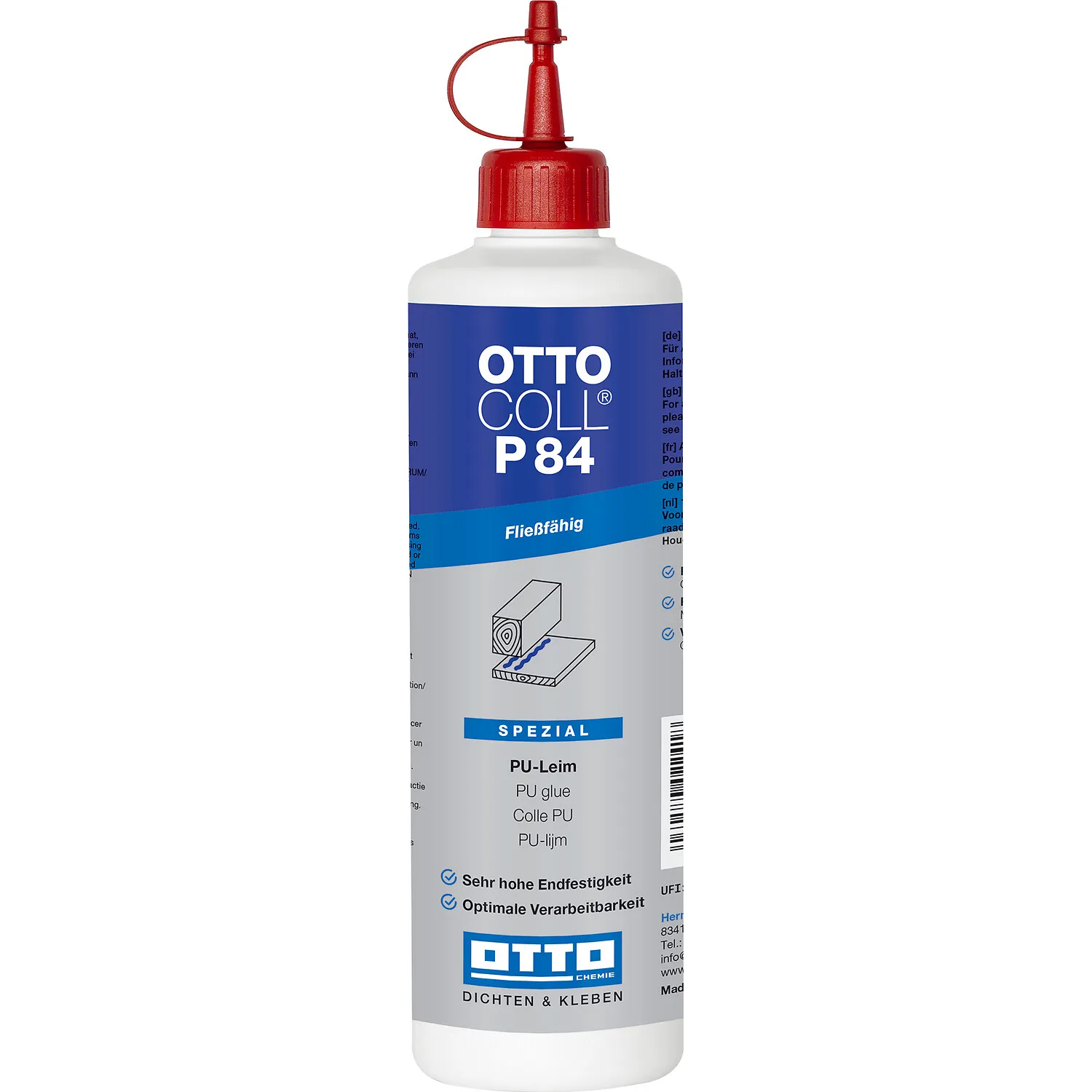 Ottocoll P84 PU Holzleim hellbeige 500ml
