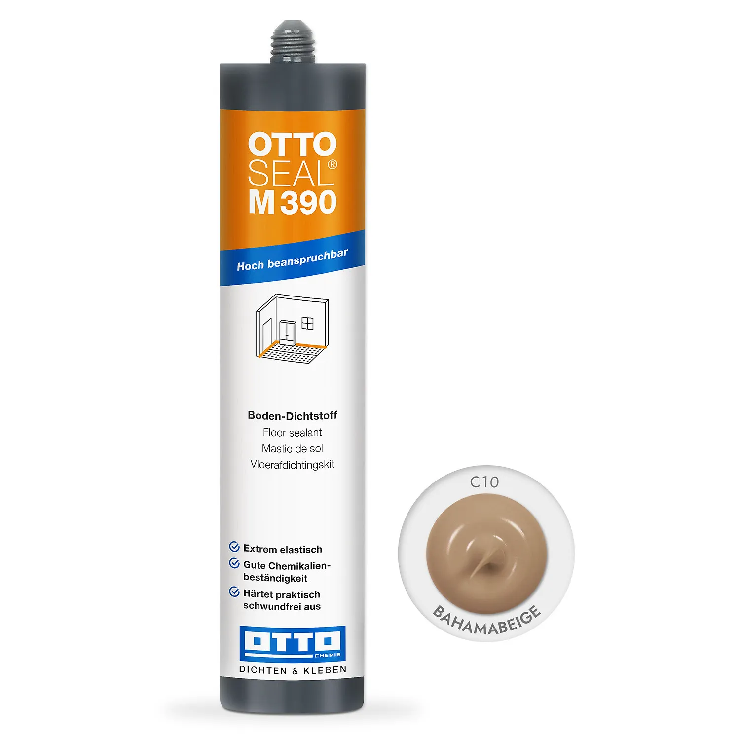 Ottoseal M390 Boden-Dichtstoff bahamabeige 310ml Kartusche, für Bodenfugen in Holzoptik