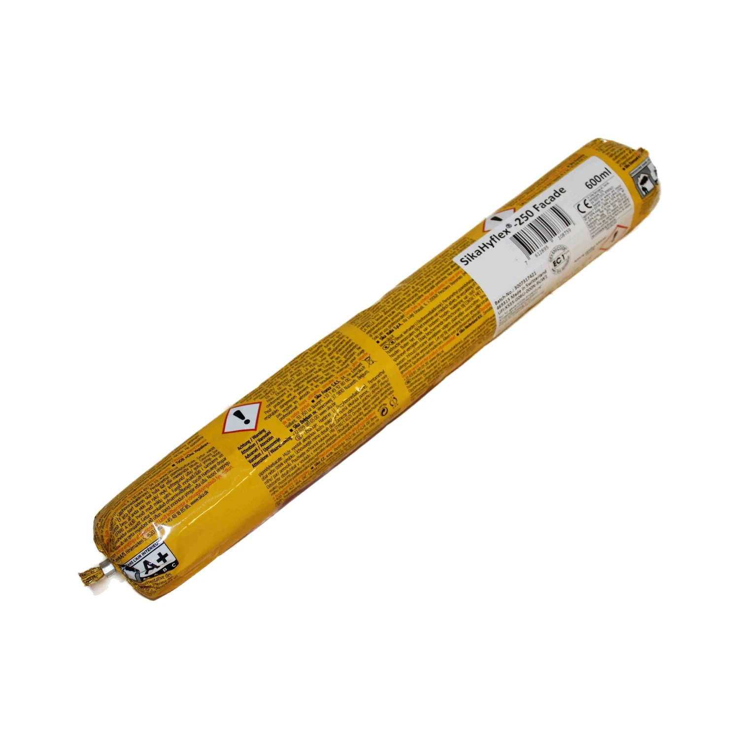 Sika SikaHyflex-250 Facade PU tesnilna masa za fasade 600 ml – izdelek na beli podlagi, cevasta vrečka 600 ml