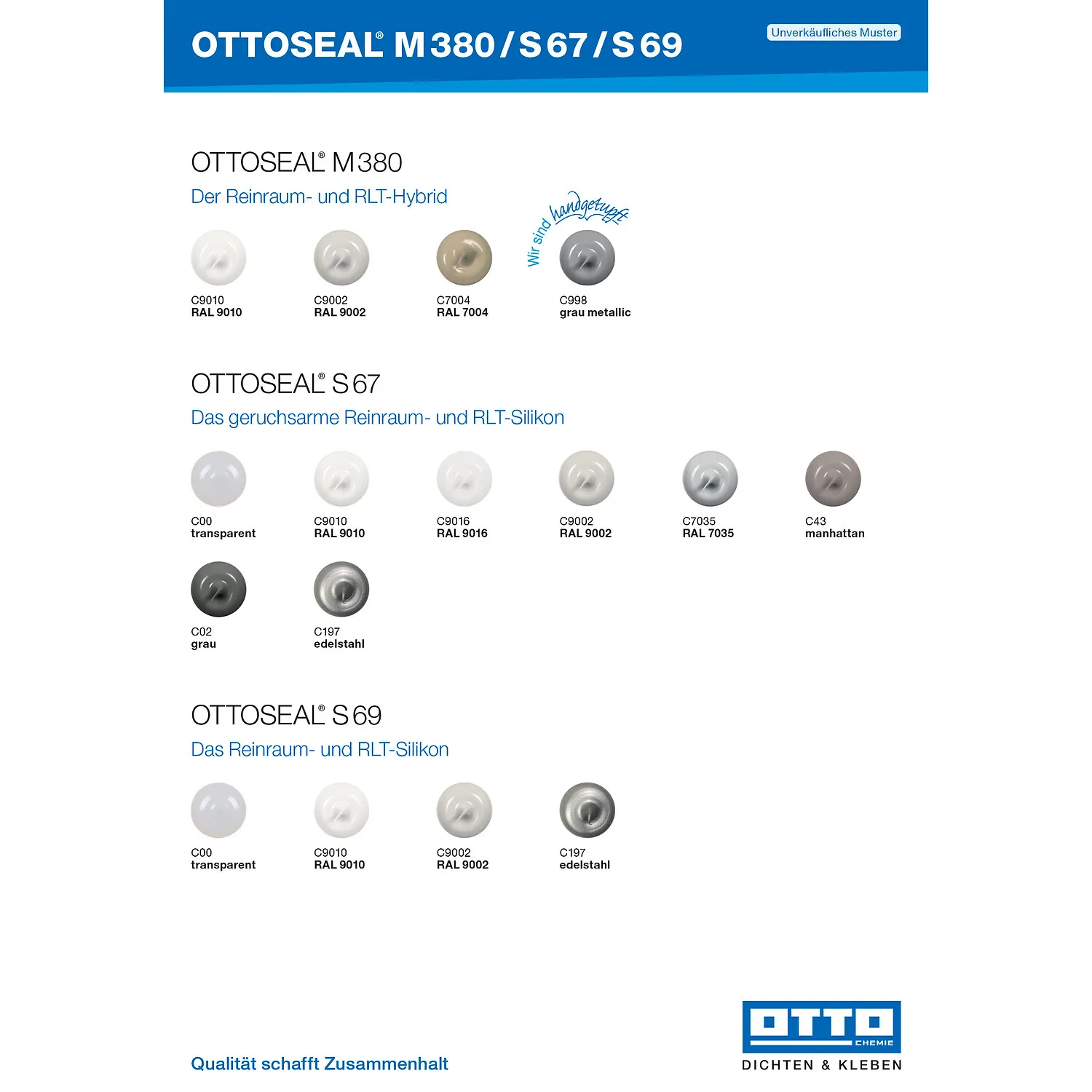 Ottoseal S67 Reinraum Silikon transparent 580ml