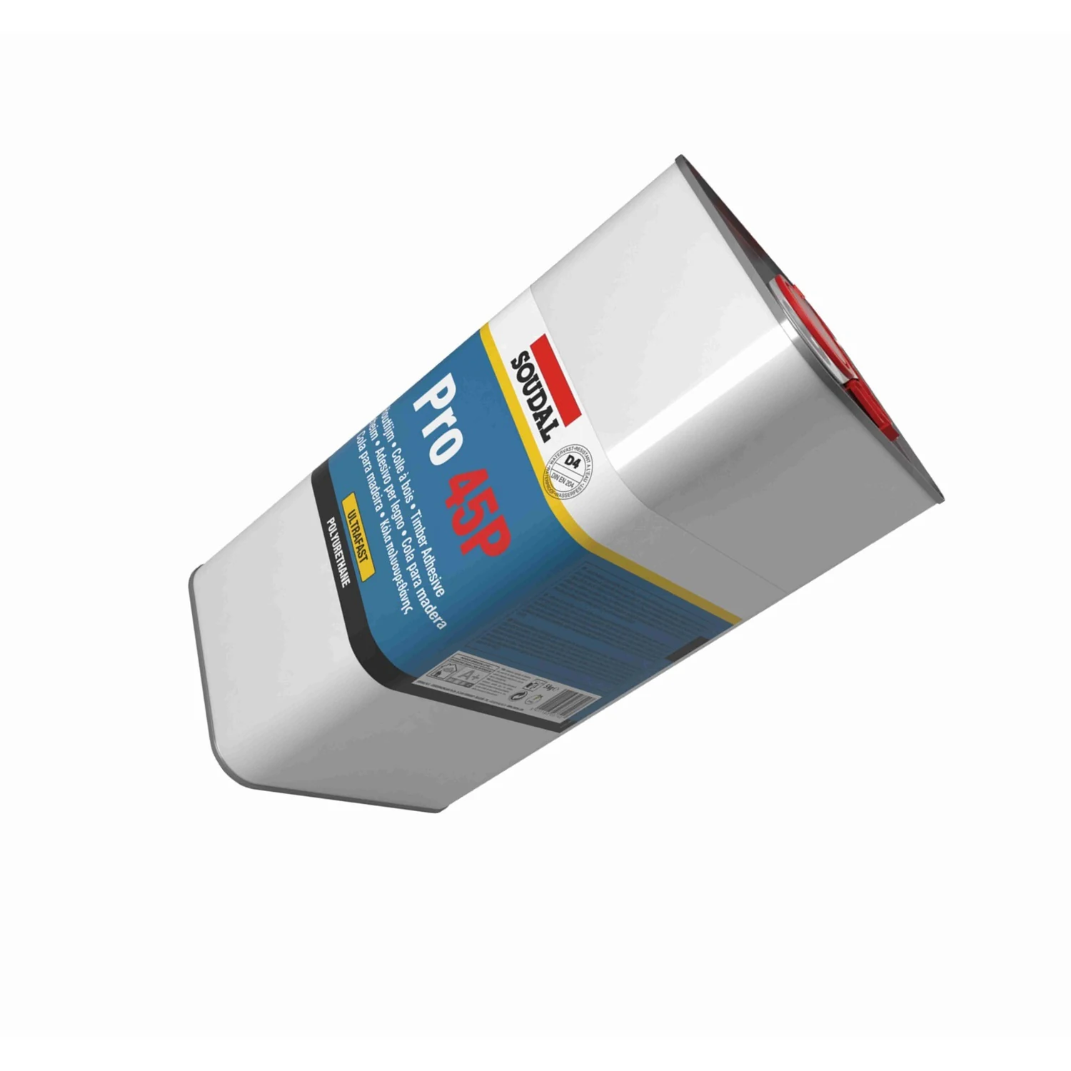 Soudal Holzleim Pro 45P D4 wasserfest, Kanister 5 kg – Kanister liegend