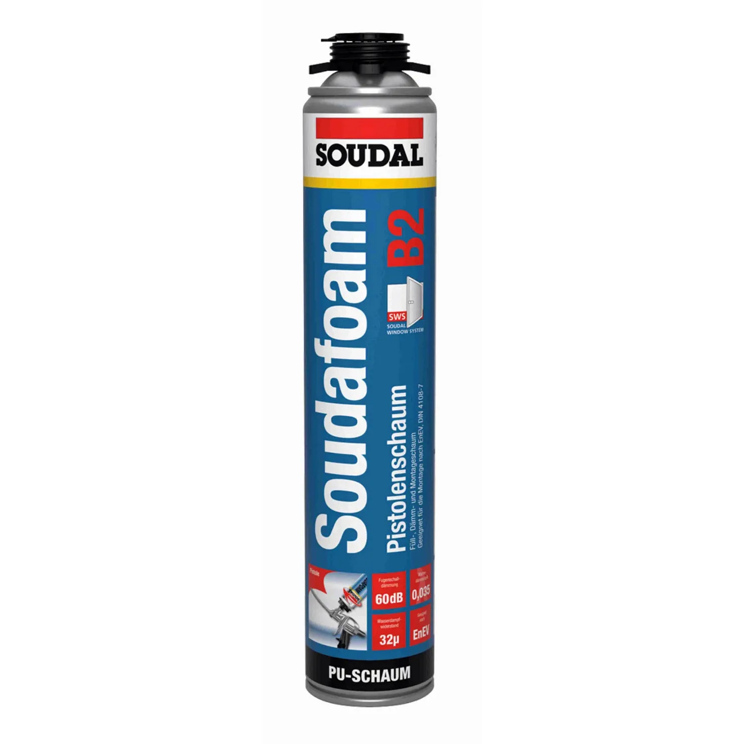 Soudal Pistolenschaum Gun B2 Bauschaum 750 ml