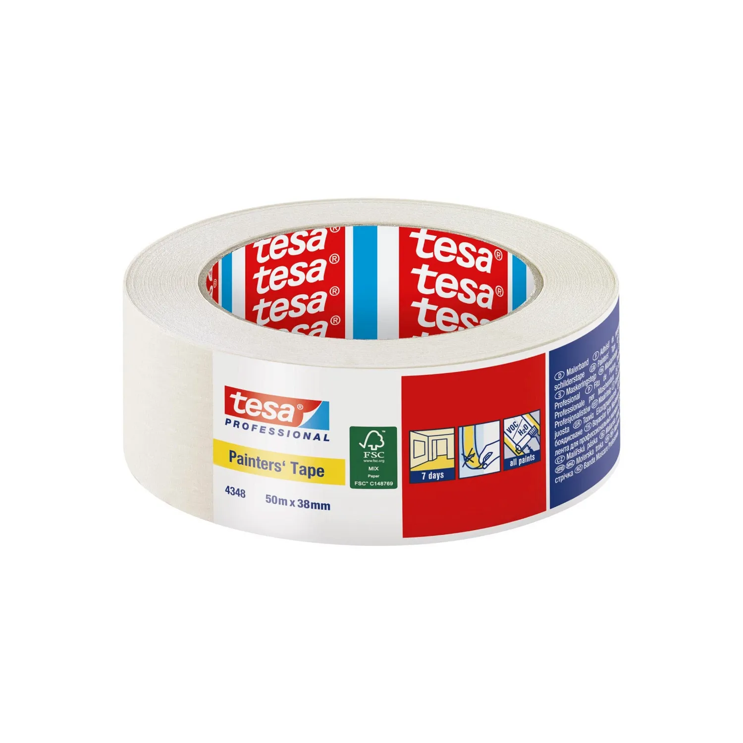 Tesa Tesakrepp 4348 Krepp-Klebeband leicht ablösbar 38 mm x 50 m