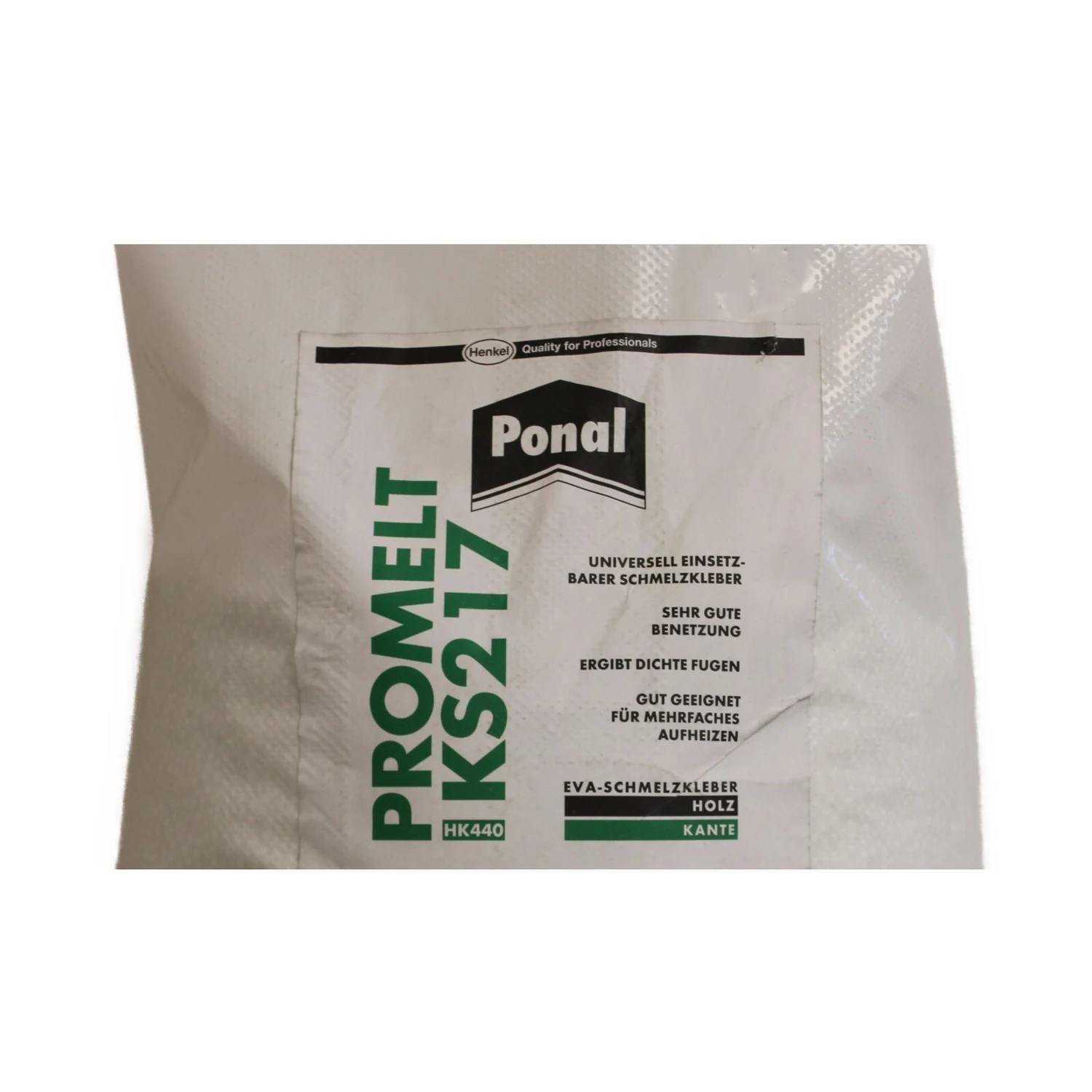 Ponal Promelt KS217 Schmelzklebstoff weiß, Sack 25 kg – Sackaufdruck mit Produktlogo