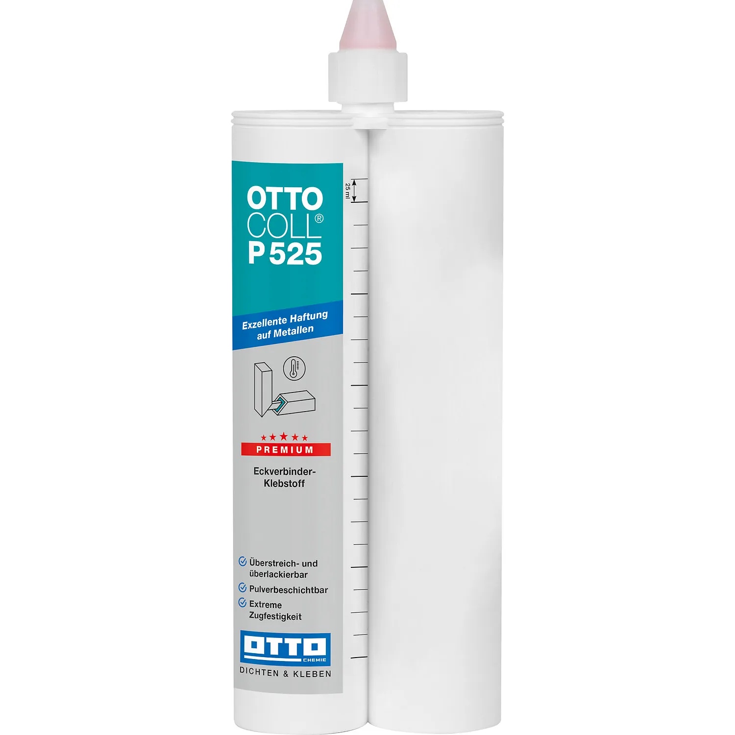 Ottocoll P525 Turbo PU Klebstoff RAL 7012 2x190ml