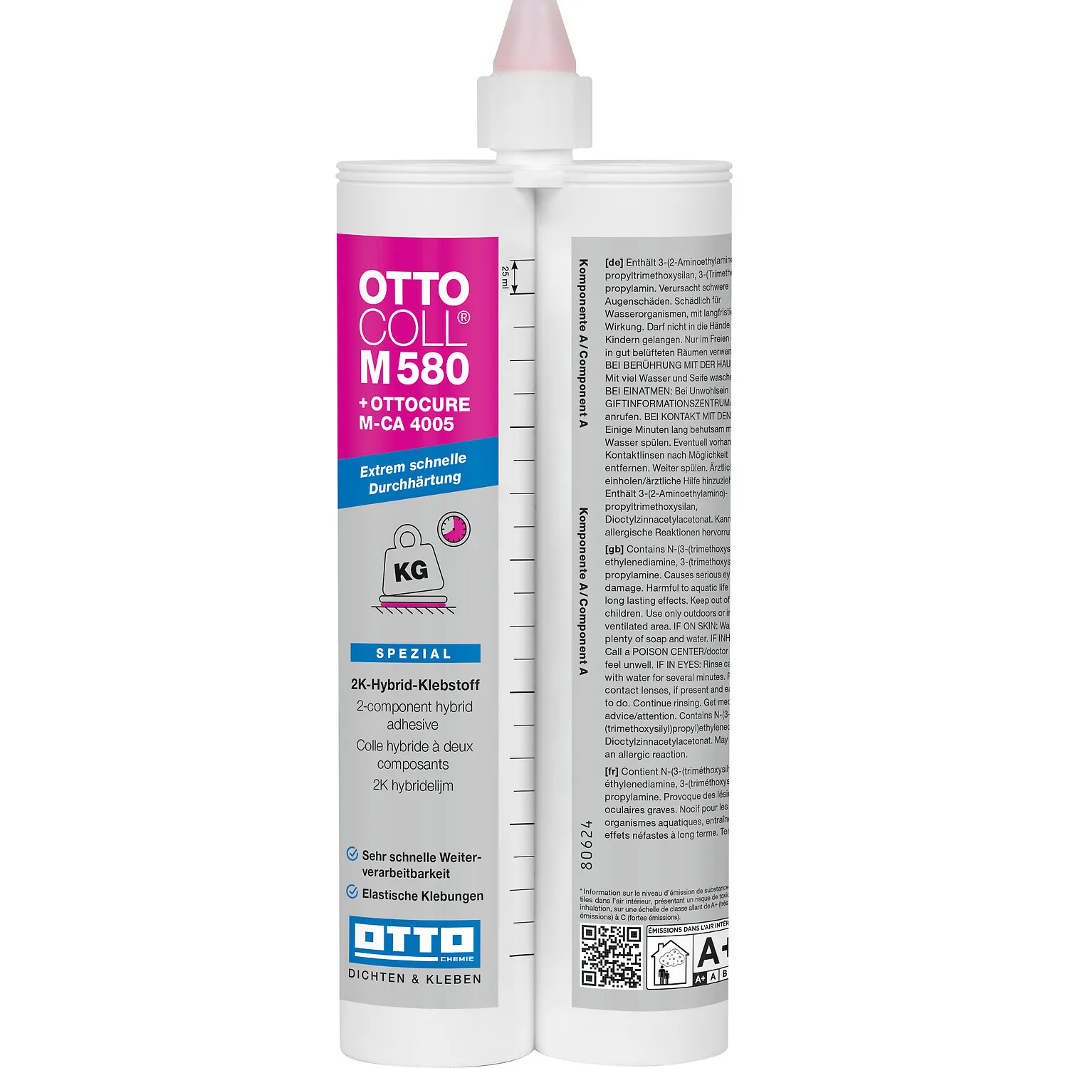 Ottocoll M580 2K Hybrid Klebstoff hellgrau 2x310ml