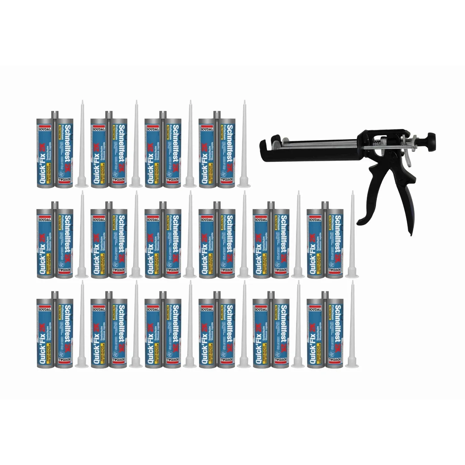 Soudal 2K-Schnellfest Zargenschaum-Set inkl. Pistole 16x210 ml