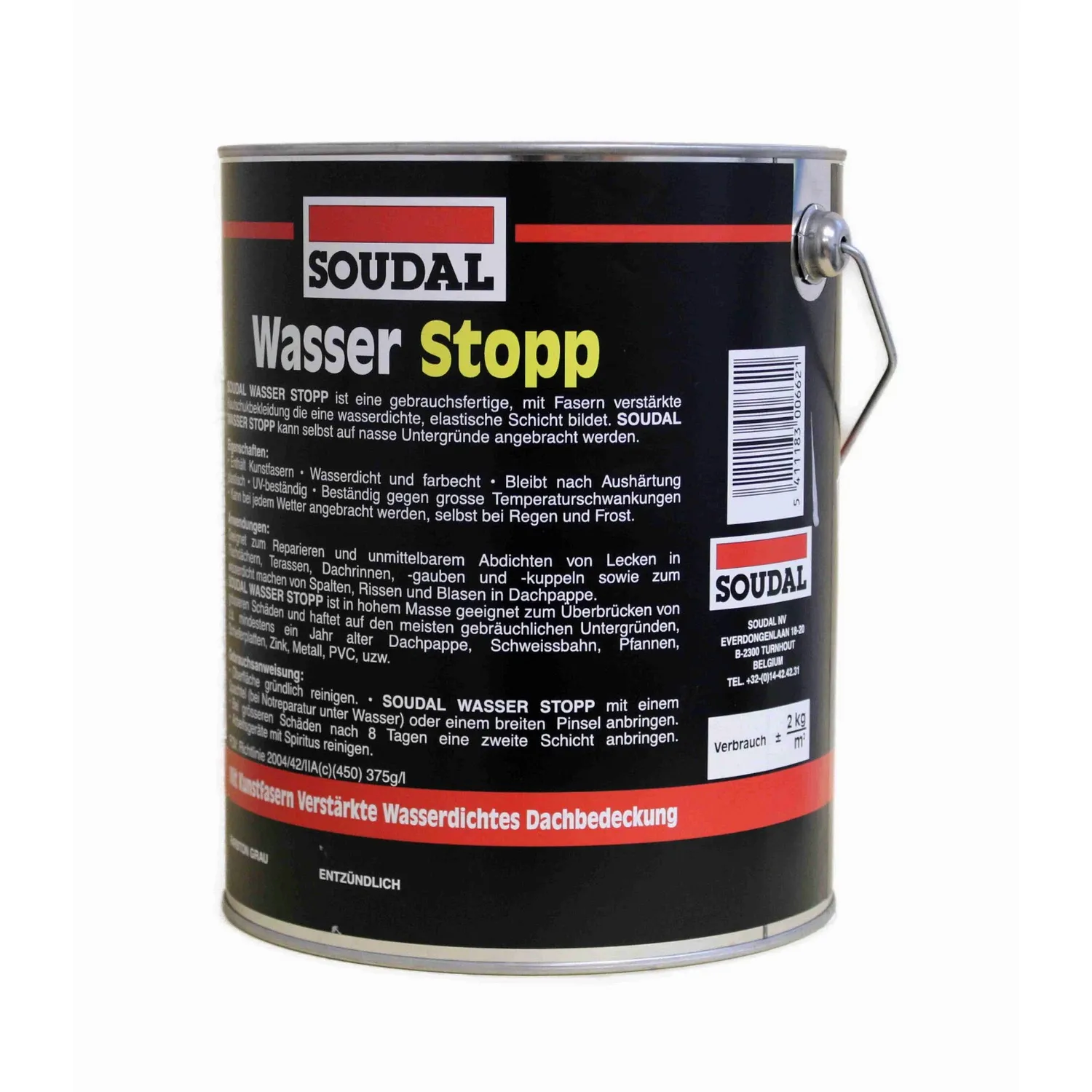 SOUDAL Wasserstopp Dachdichtmasse sofort wasserfest 4 kg Anwendung